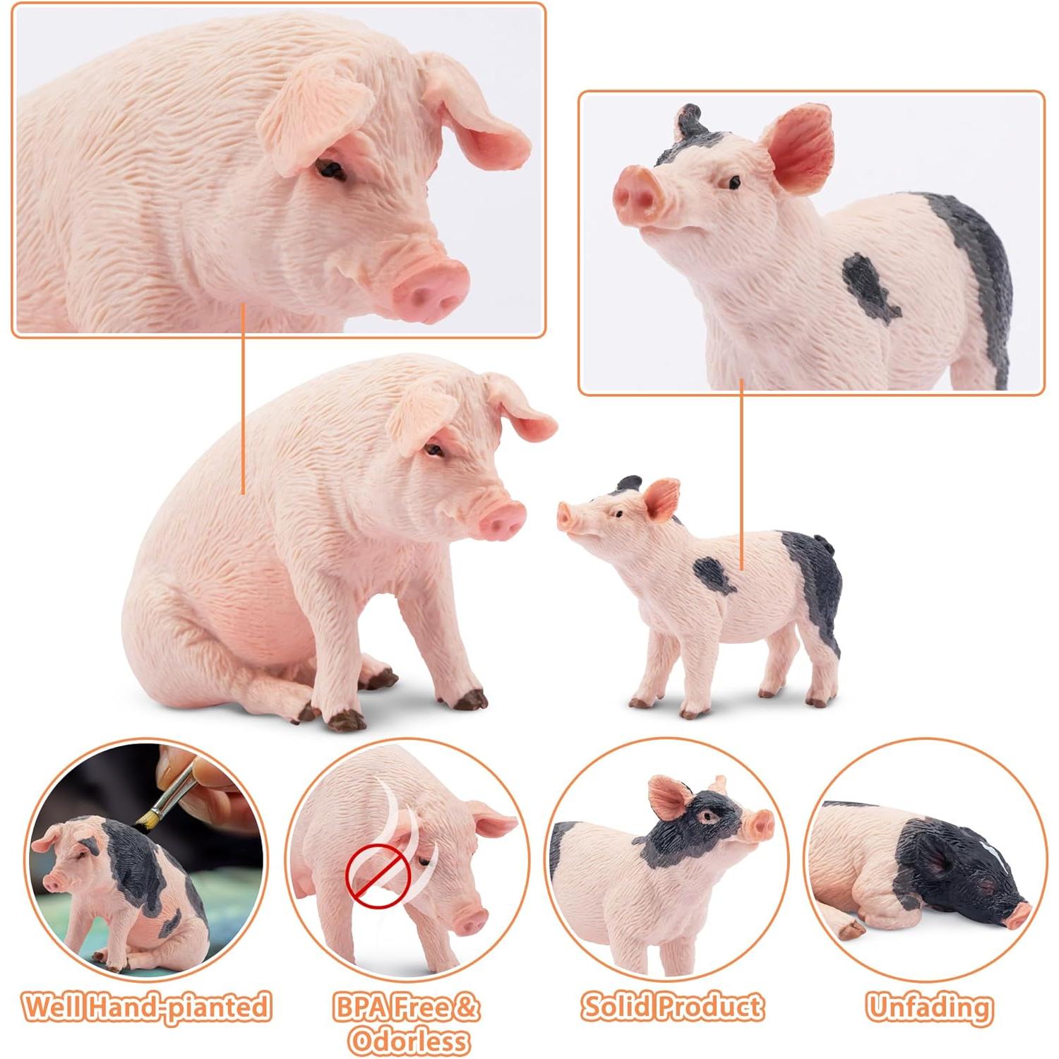 Conjunto de Figuras de Cerdo 8PCS Toymany Realistas