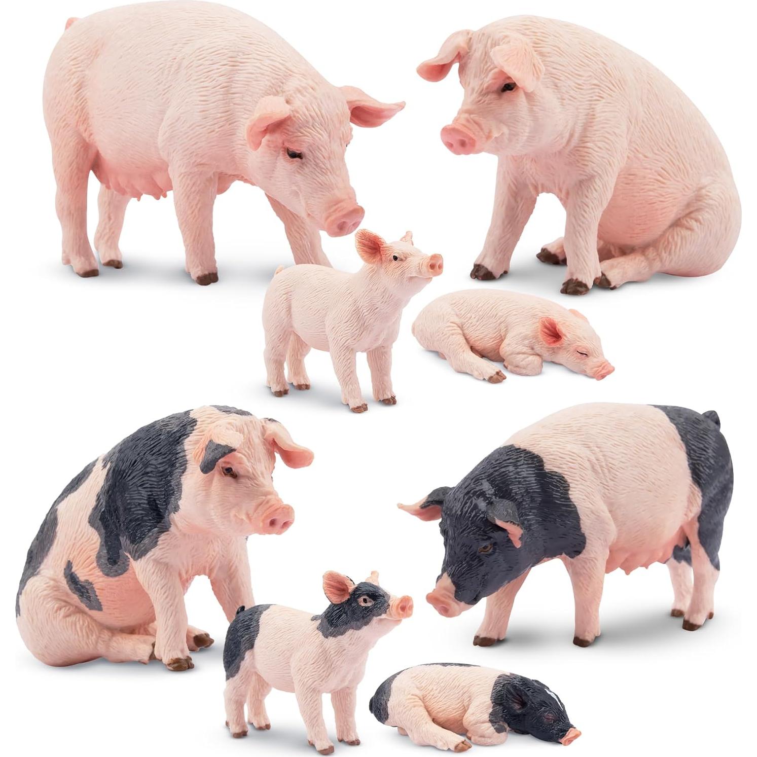 Conjunto de Figuras de Cerdo 8PCS Toymany Realistas