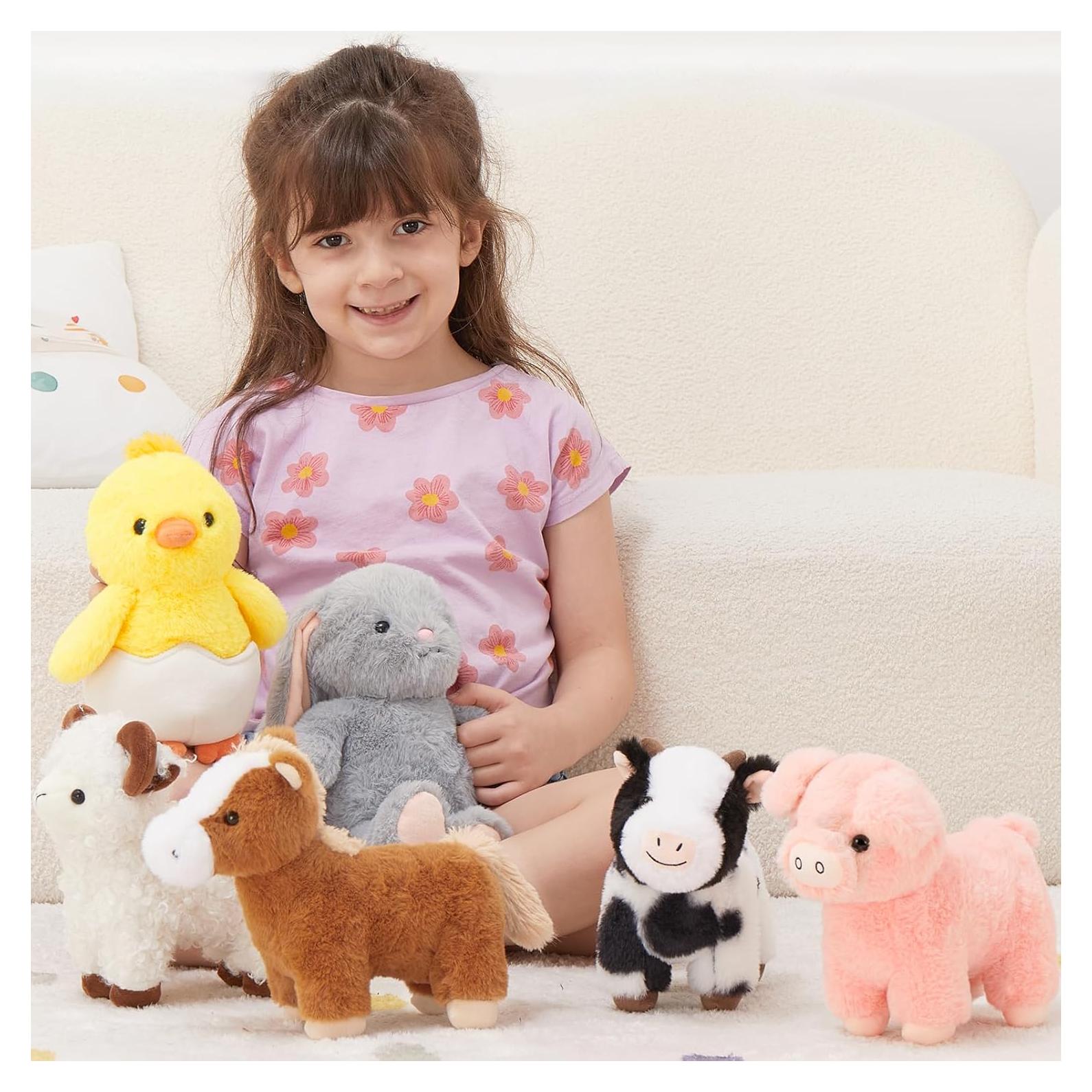 Set de 6 Animales de Granja Peluches MaoGoLan 20 cm