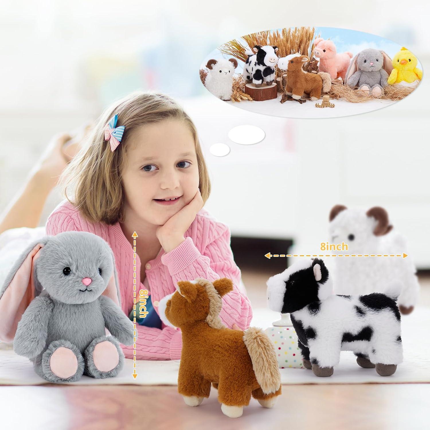 Set de 6 Animales de Granja Peluches MaoGoLan 20 cm