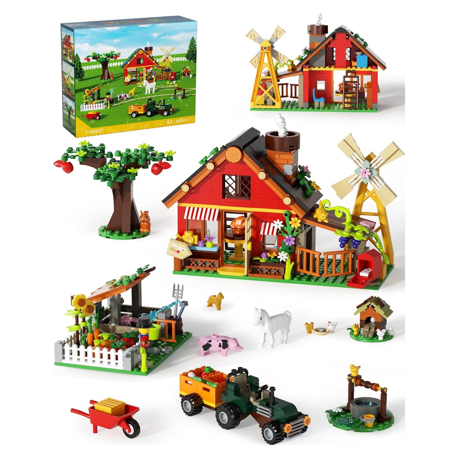 Juego de Construcción de Granja Muiurple con Animales y Molino