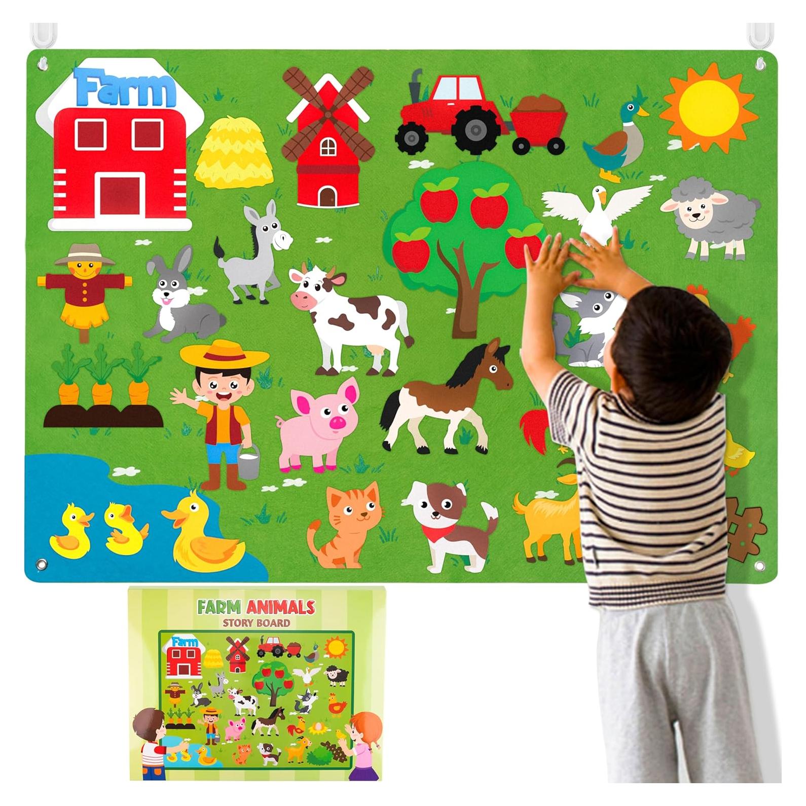 Conjunto de Tablero de Animales de Granja WATINC 106 cm 38 Piezas