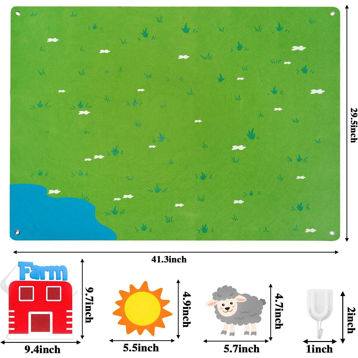 Conjunto de Tablero de Animales de Granja WATINC 106 cm 38 Piezas