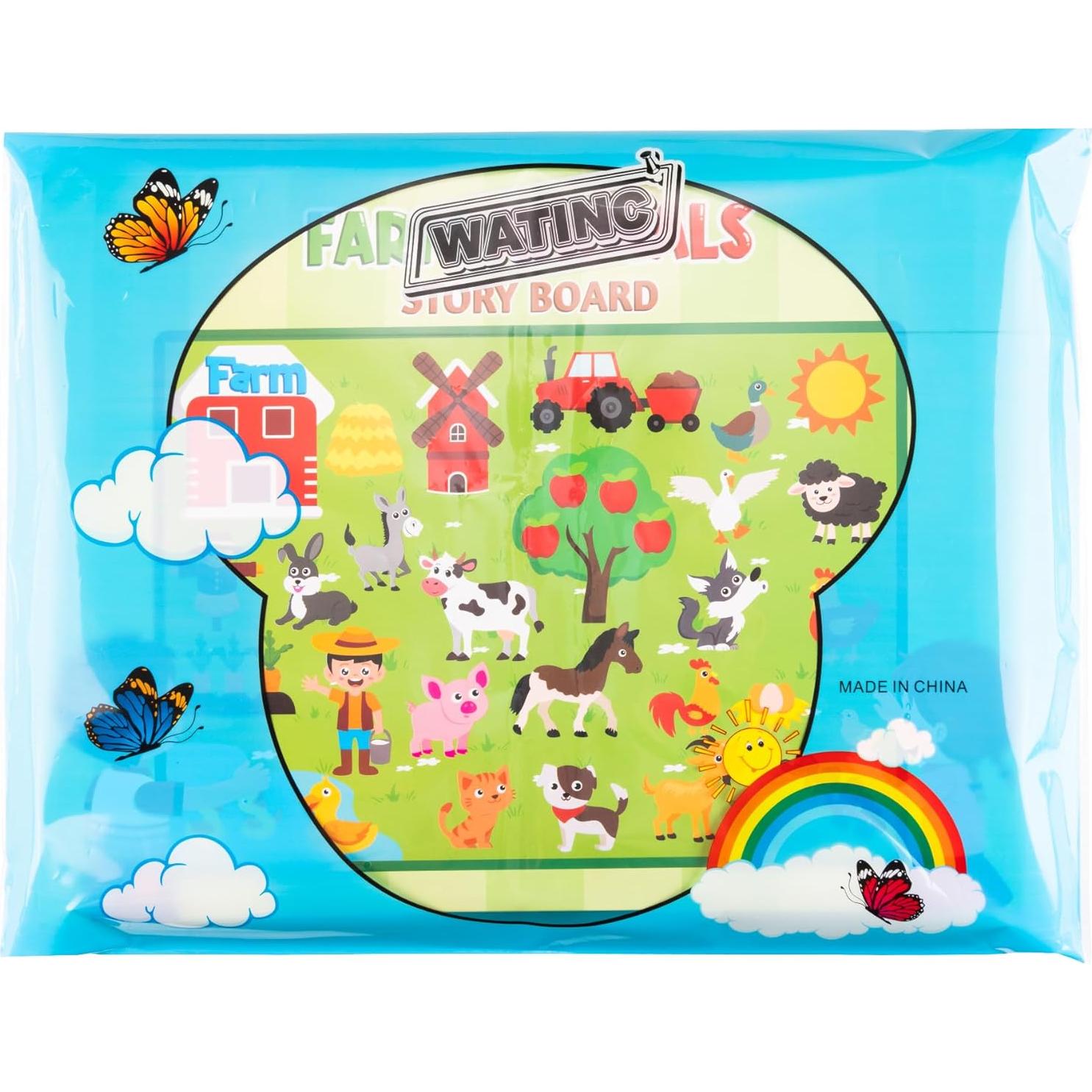Conjunto de Tablero de Animales de Granja WATINC 106 cm 38 Piezas