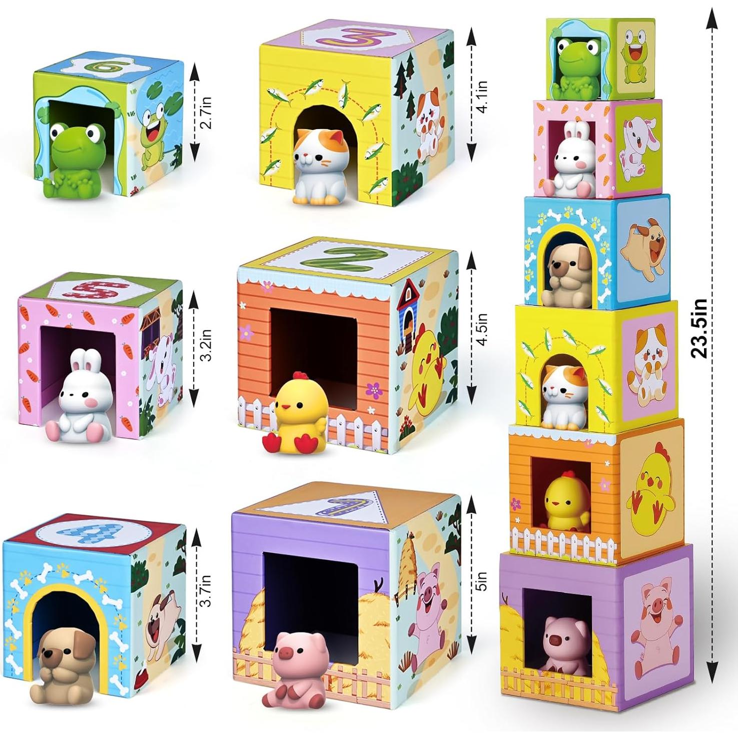 Juguete de Clasificación y Apilamiento ShyLizard 6 Animales