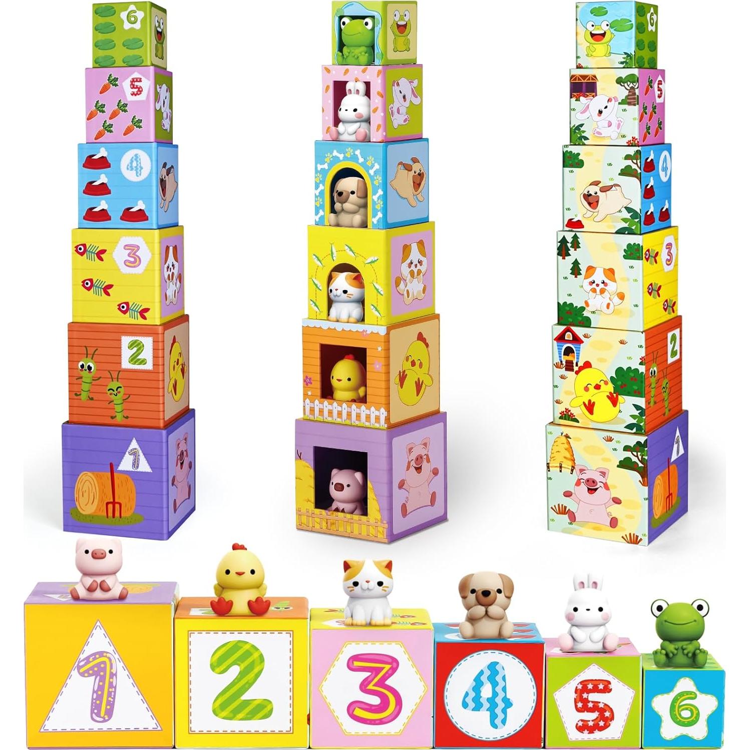 Juguete de Clasificación y Apilamiento ShyLizard 6 Animales