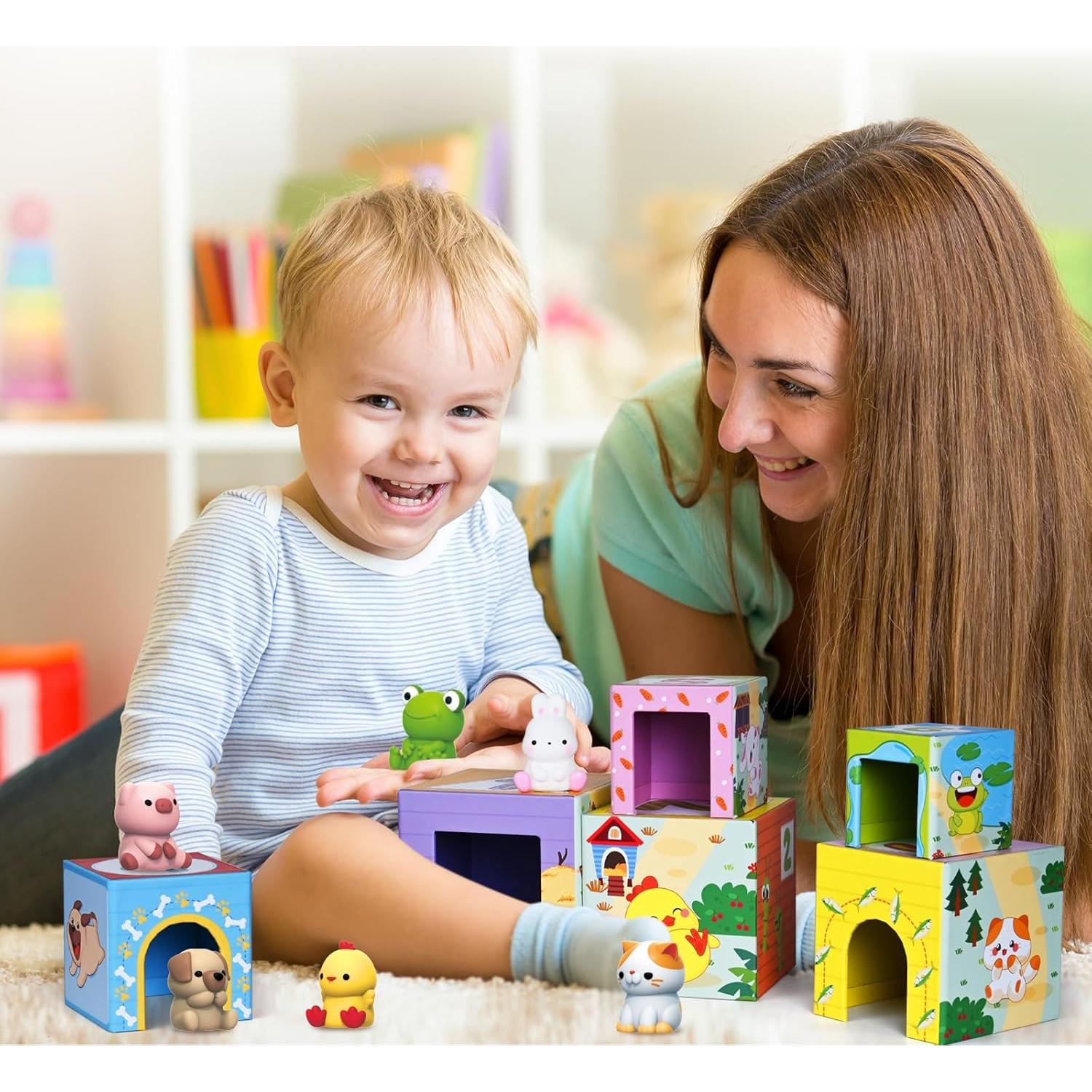 Juguete de Clasificación y Apilamiento ShyLizard 6 Animales