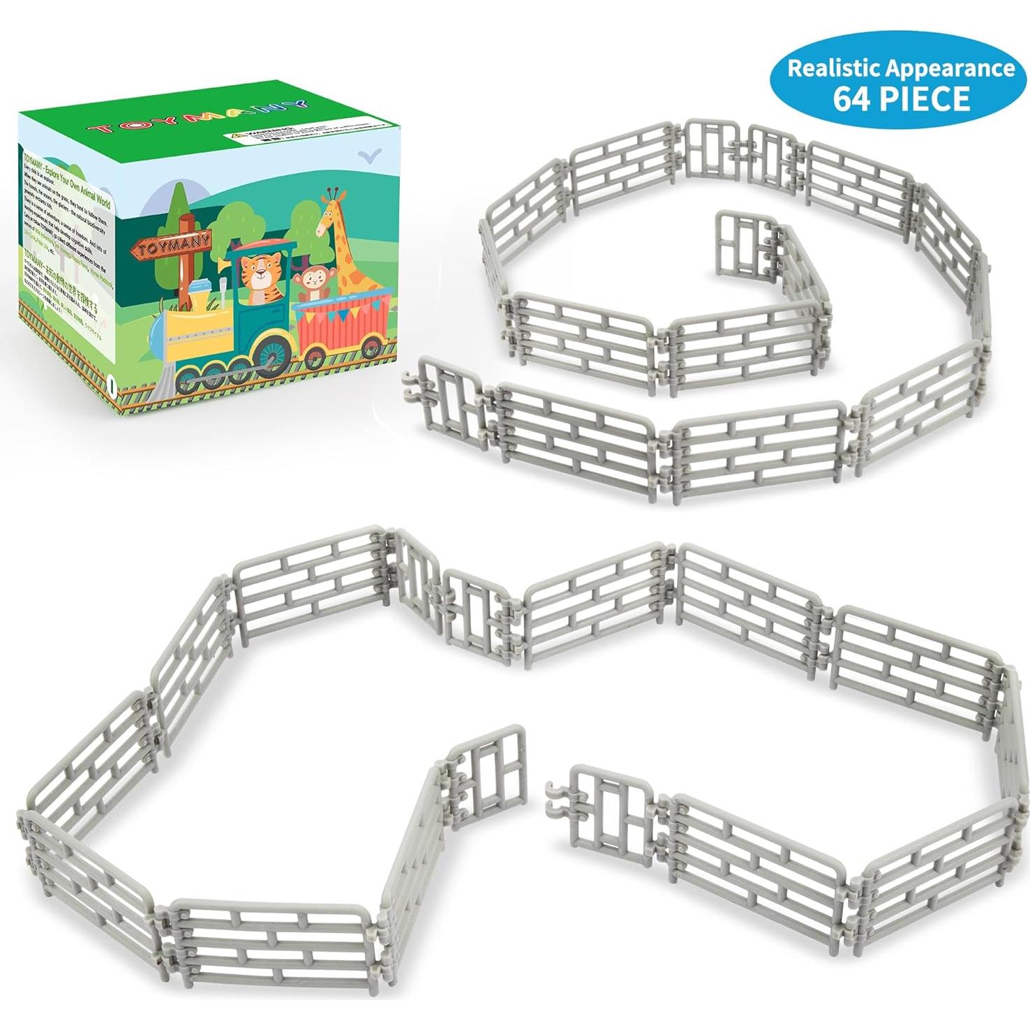 Toymany 64 Piezas Mini Juguetes Cerca para Animales de Granja