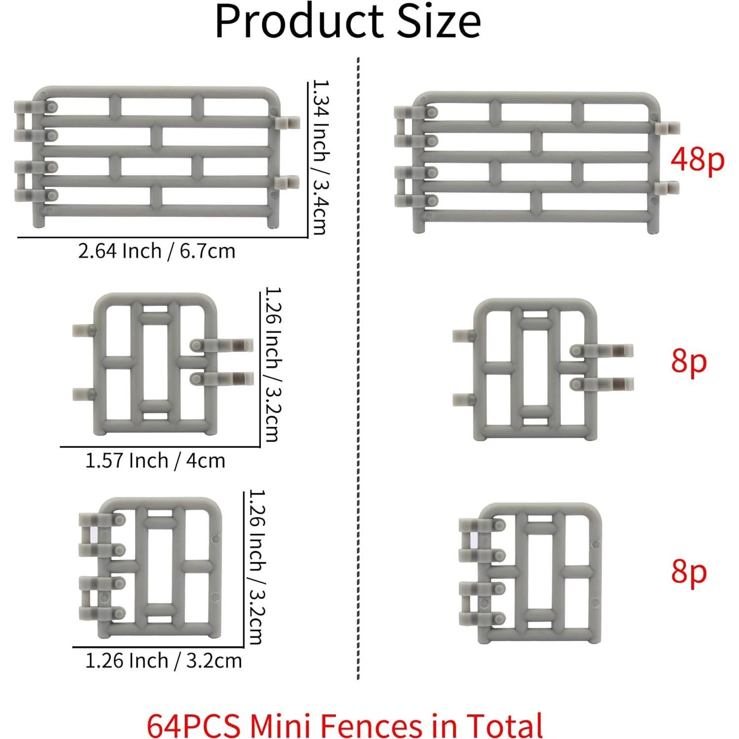 Toymany 64 Piezas Mini Juguetes Cerca para Animales de Granja