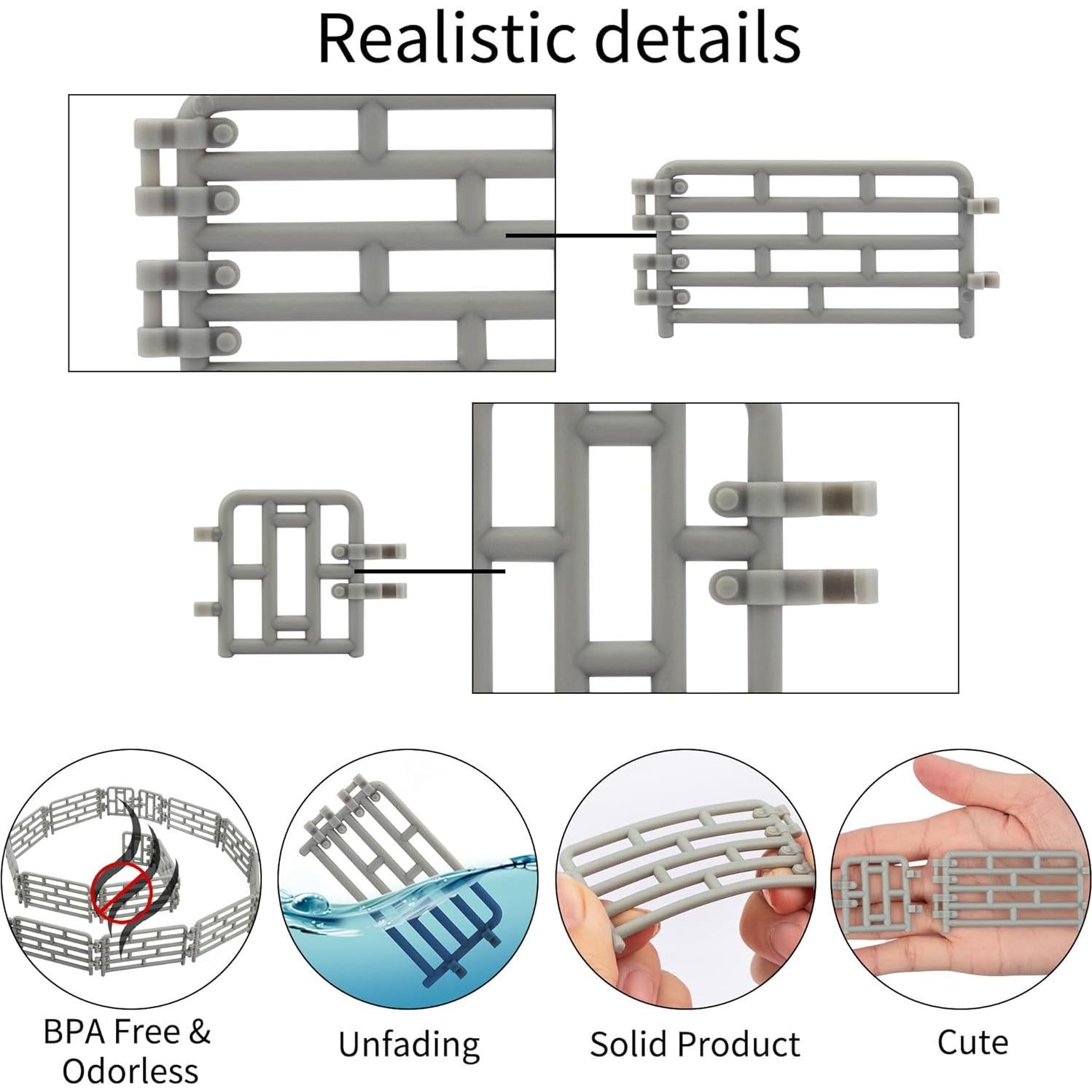 Toymany 64 Piezas Mini Juguetes Cerca para Animales de Granja