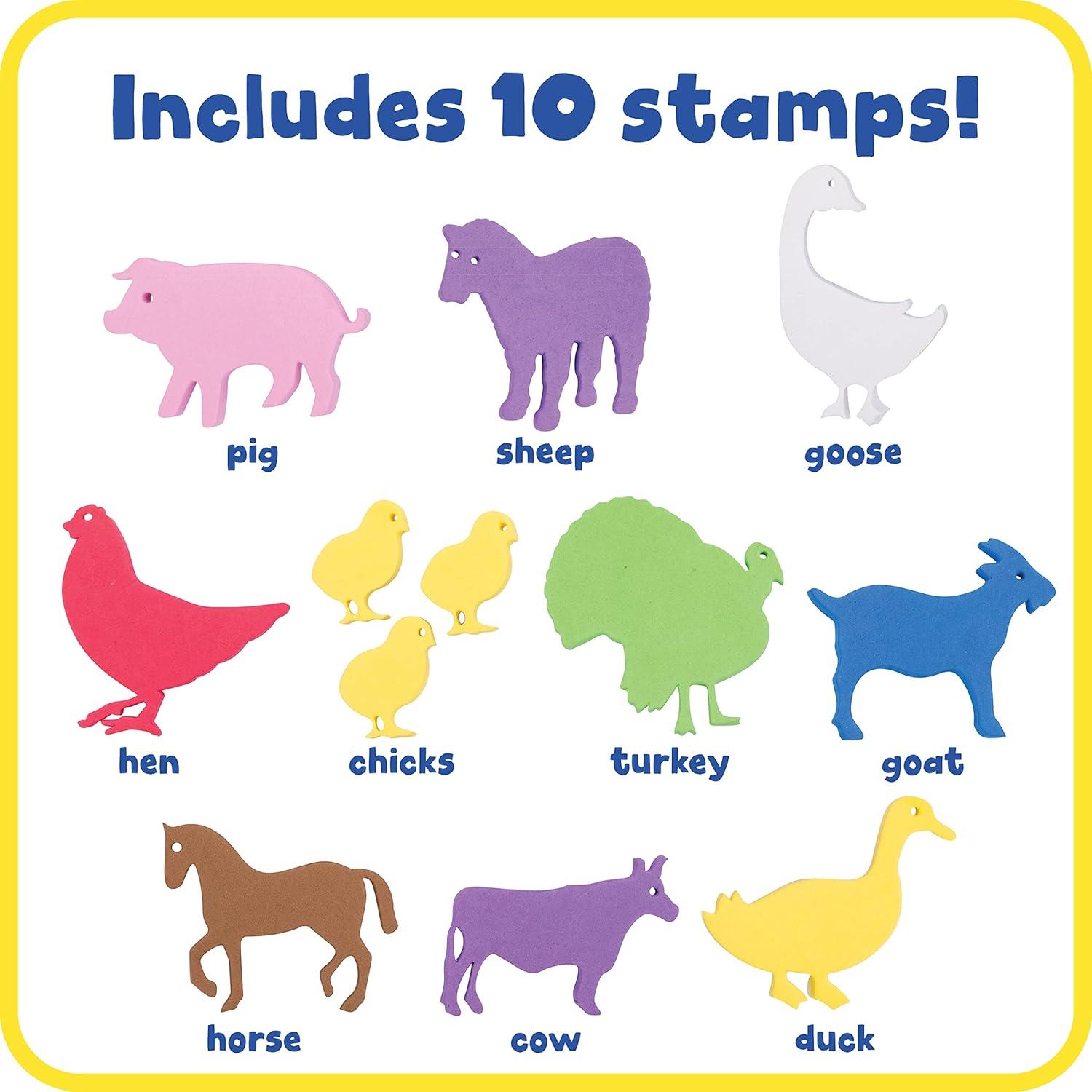 Set de 10 Sellos Gigantes de Animales de Granja Learning Advantage