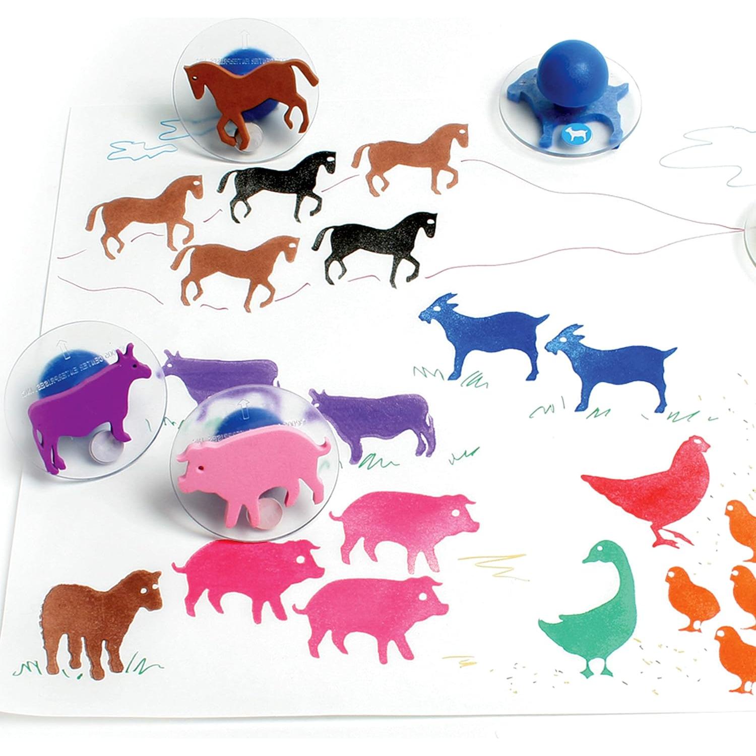 Set de 10 Sellos Gigantes de Animales de Granja Learning Advantage