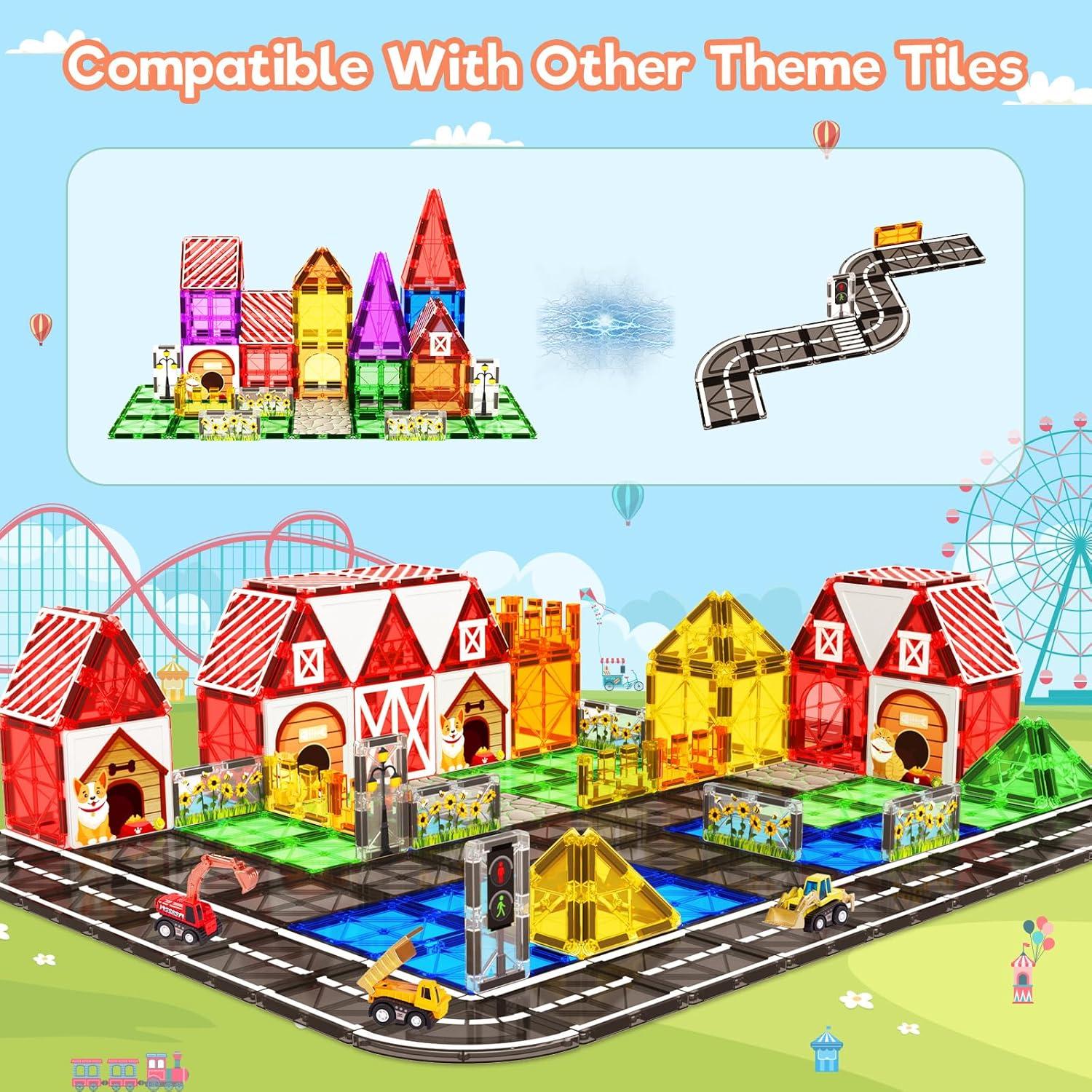 Juego de bloques magnéticos BigShu 39 piezas animales granja