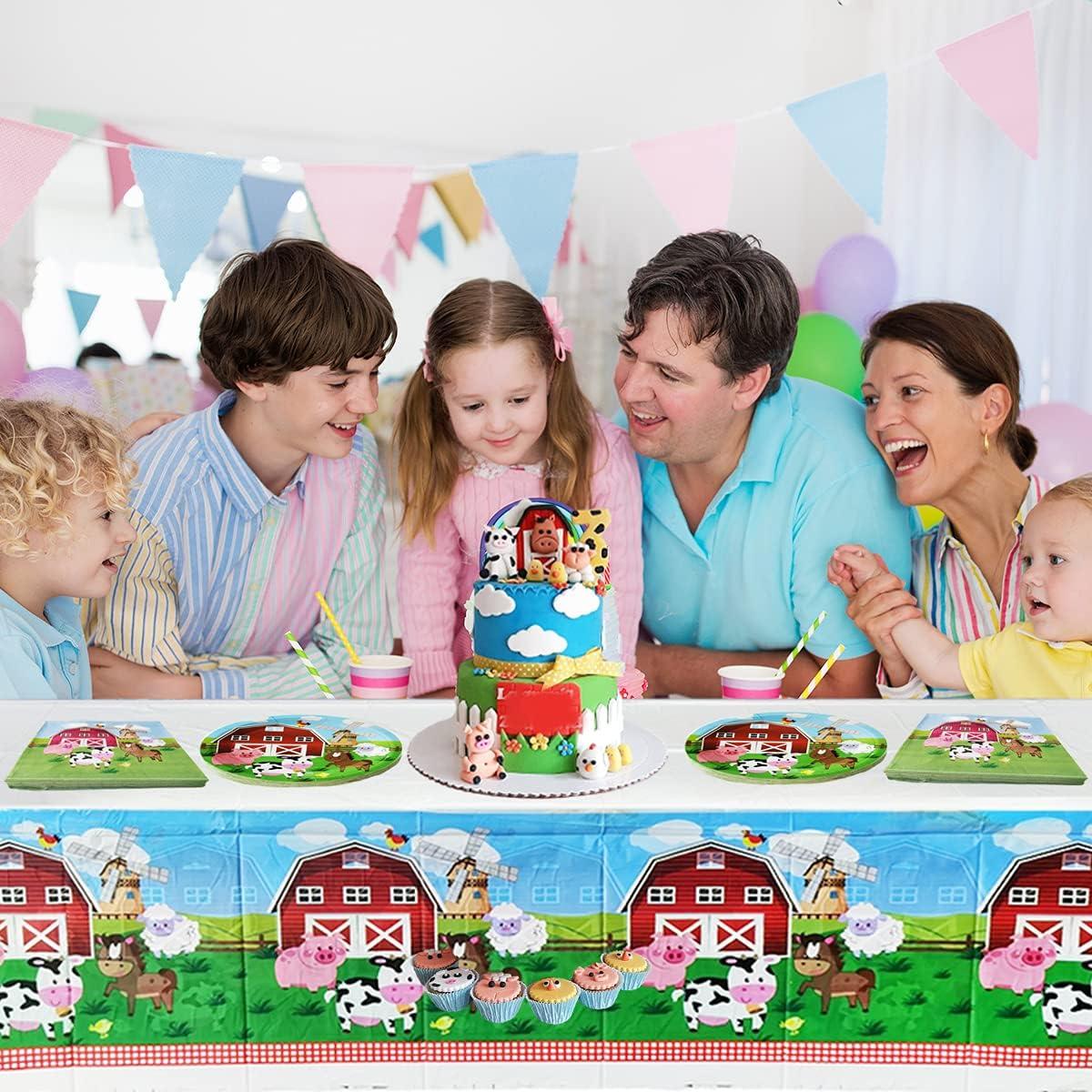 Juego de Vajilla de Fiesta Animales de Granja 20 Platos 20 Servilletas