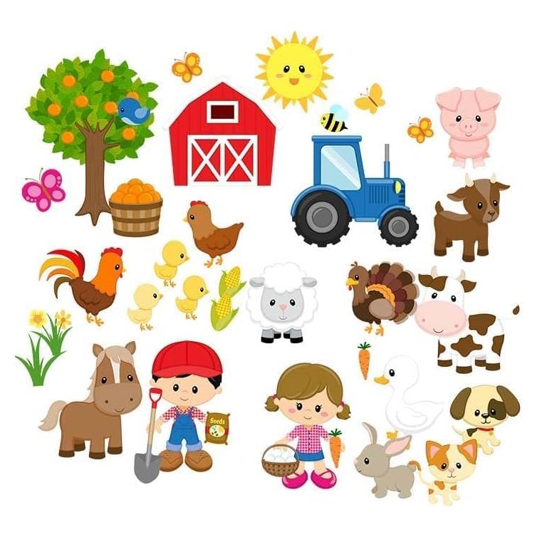 Figuras de fieltro de animales de granja 37 piezas Story Time