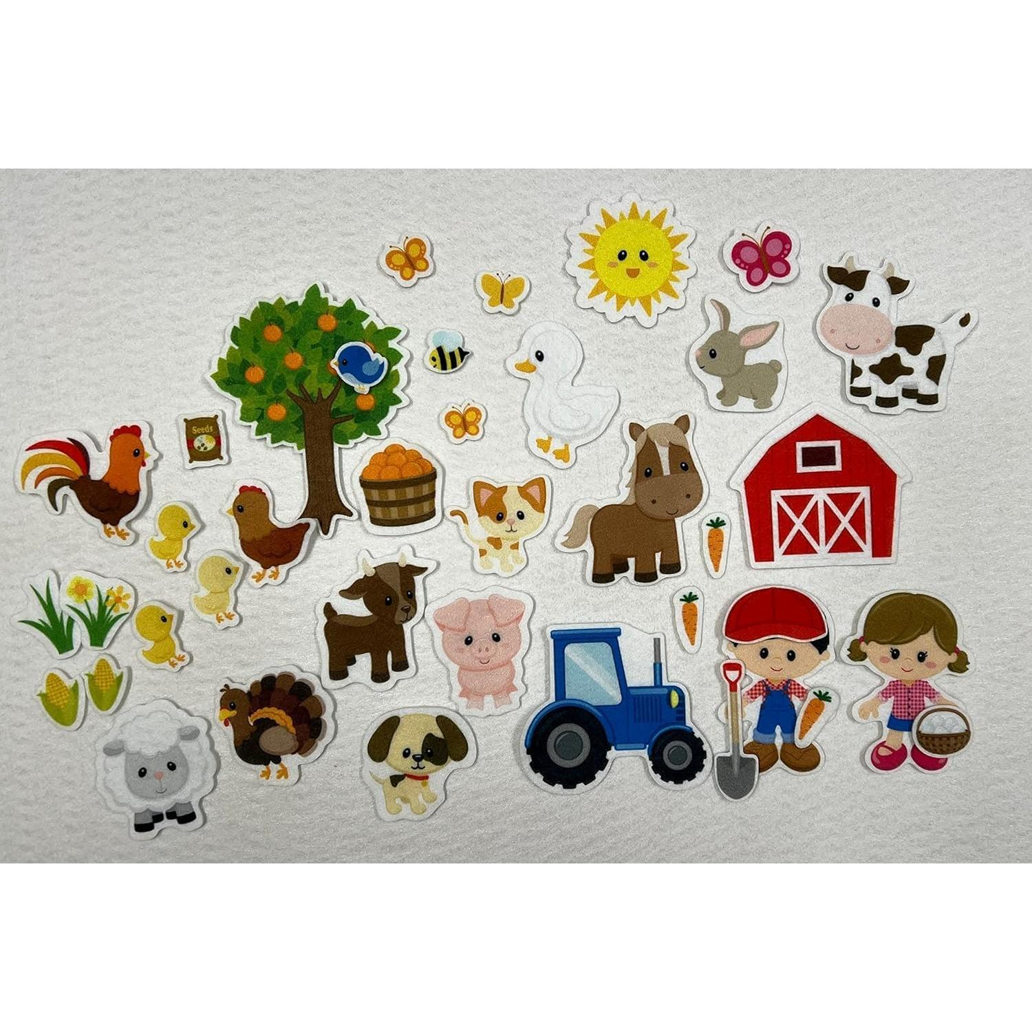 Figuras de fieltro de animales de granja 37 piezas Story Time