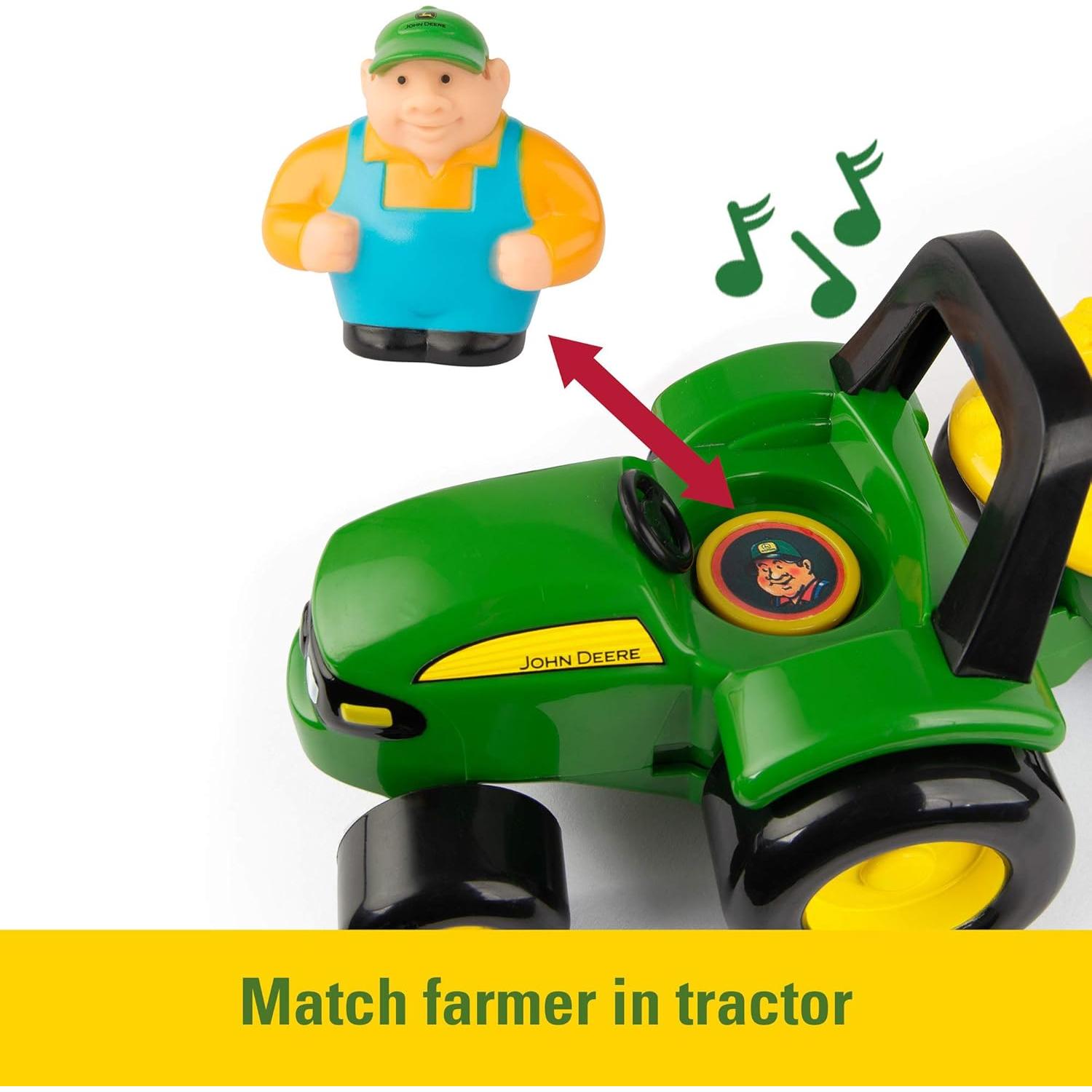 Tractor Musical John Deere con Animales y Granjero - 6 Piezas