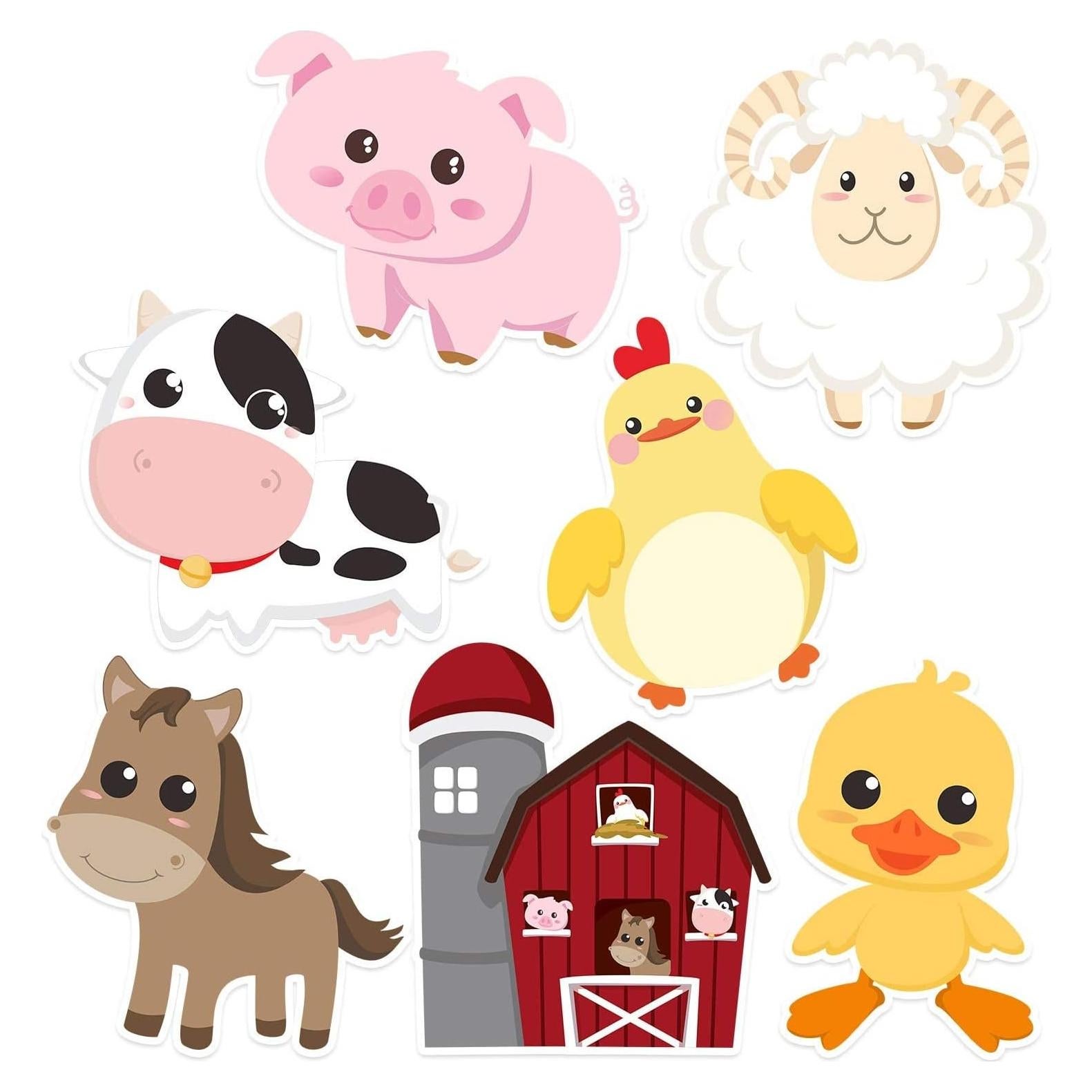 Blulu 35 Piezas Decoración Animales de Granja para Fiesta