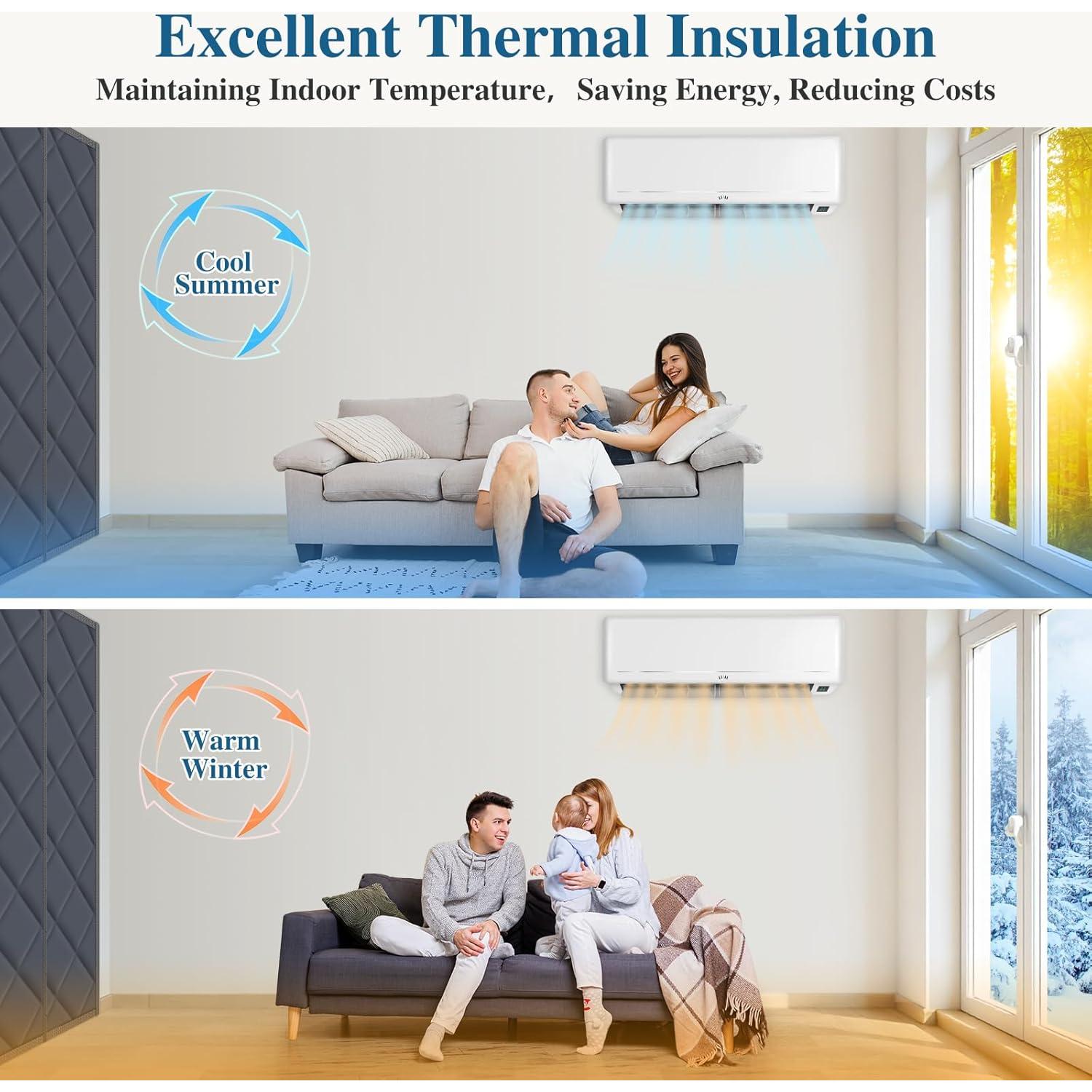 Cortina Térmica Magnética SereneCloud 81x203 cm Gris