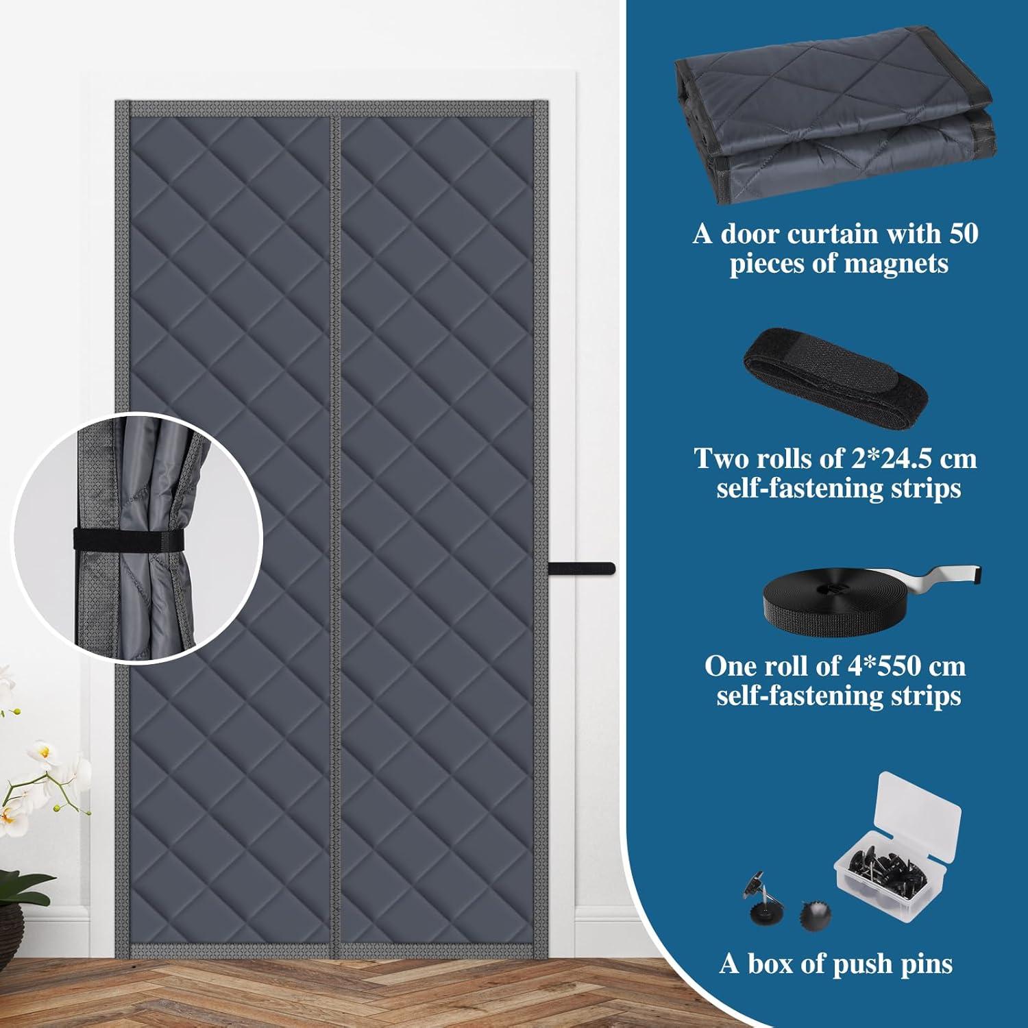 Cortina Térmica Magnética SereneCloud 81x203 cm Gris