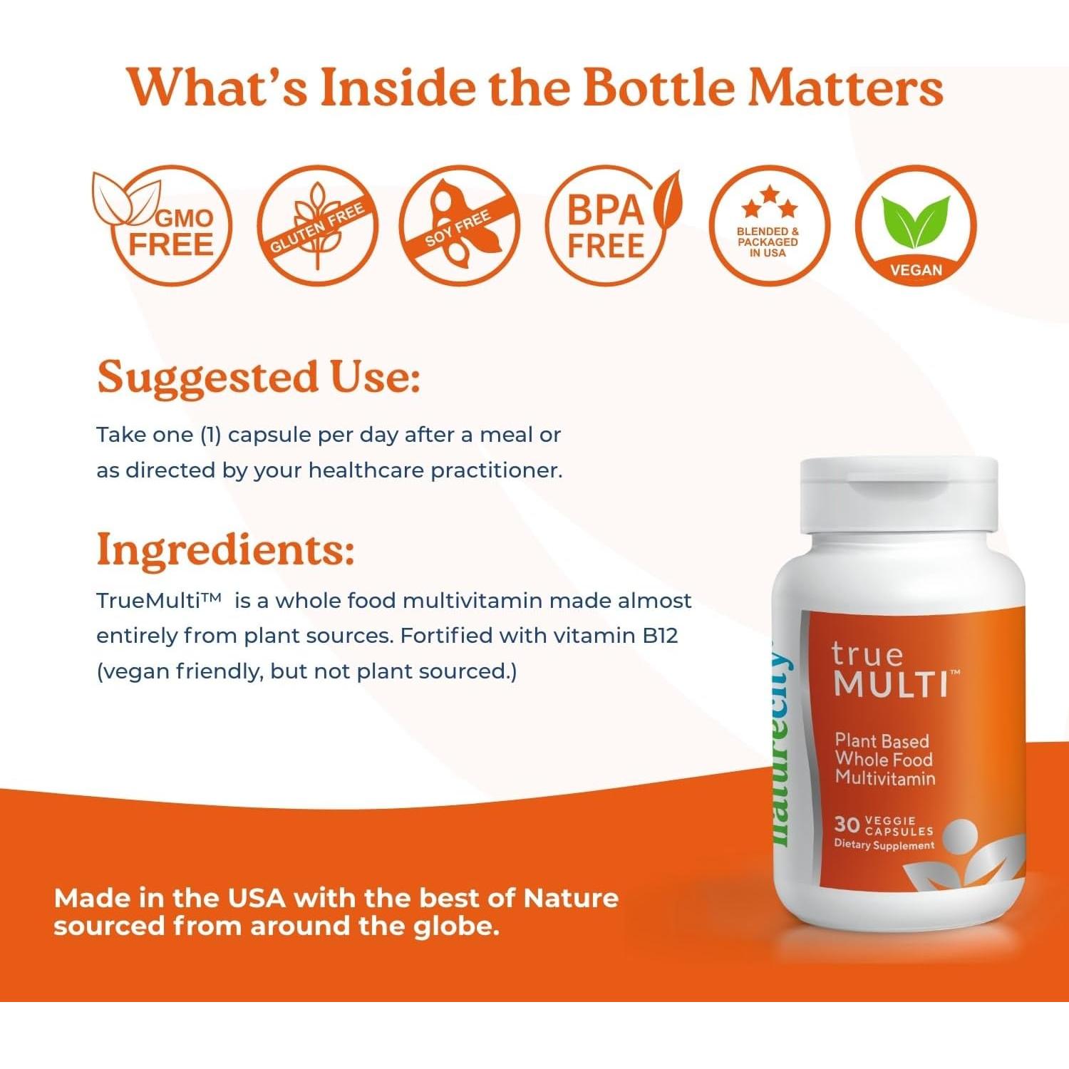 Multivitaminas Naturales TrueMulti NatureCity 30 Cápsulas