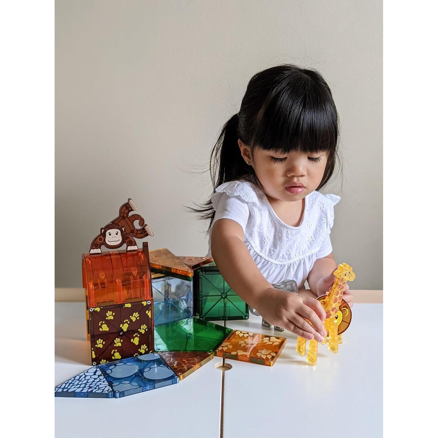 MAGNA-TILES Animales de Safari Set 25 Piezas Educativo