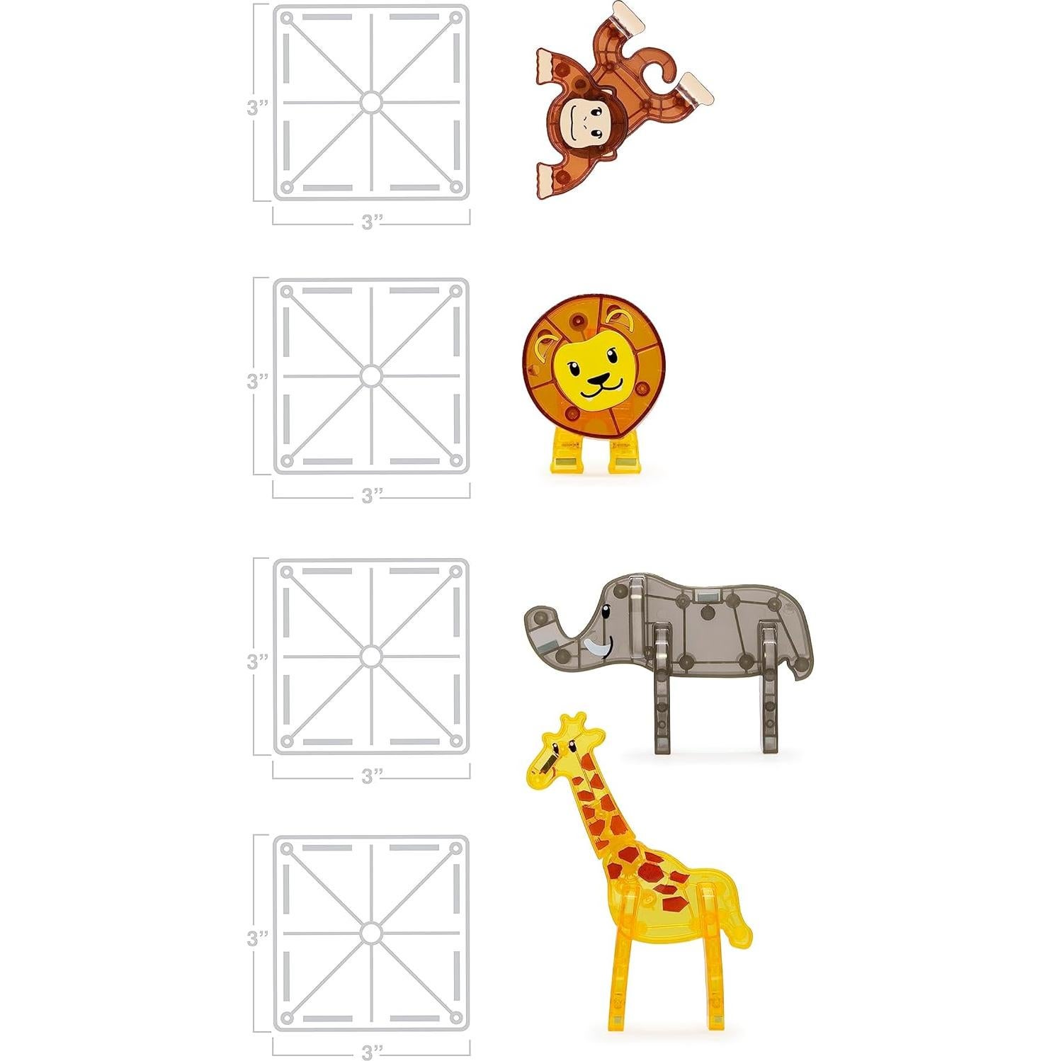 MAGNA-TILES Animales de Safari Set 25 Piezas Educativo