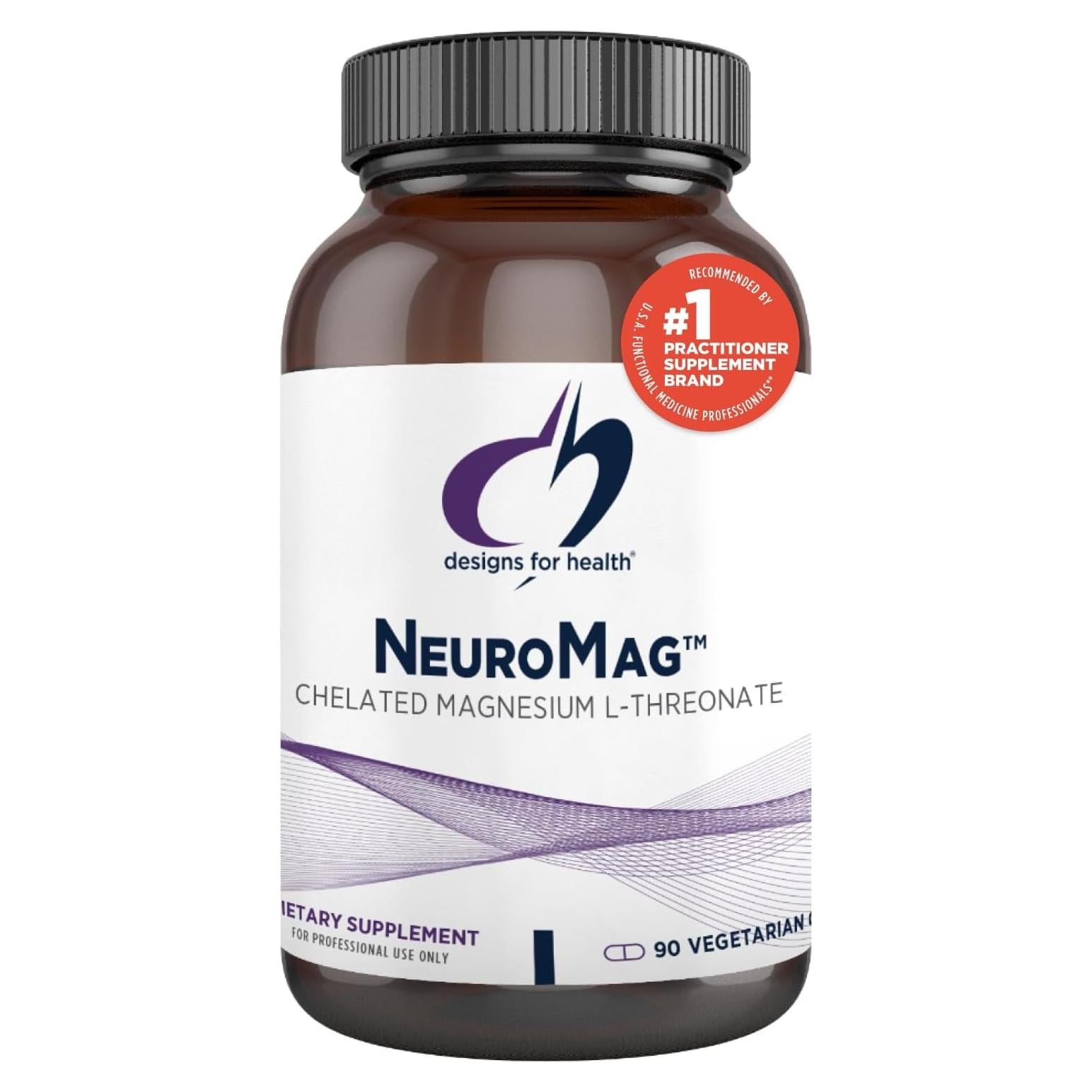 Suplemento de Magnesio L-Treonato Designs for Health 90 Cápsulas Veganas