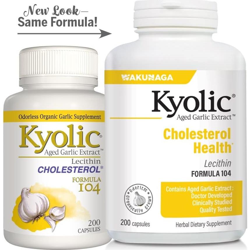 Extracto de Ajo Aged Kyolic 104 - 200 Cápsulas Salud Colesterol