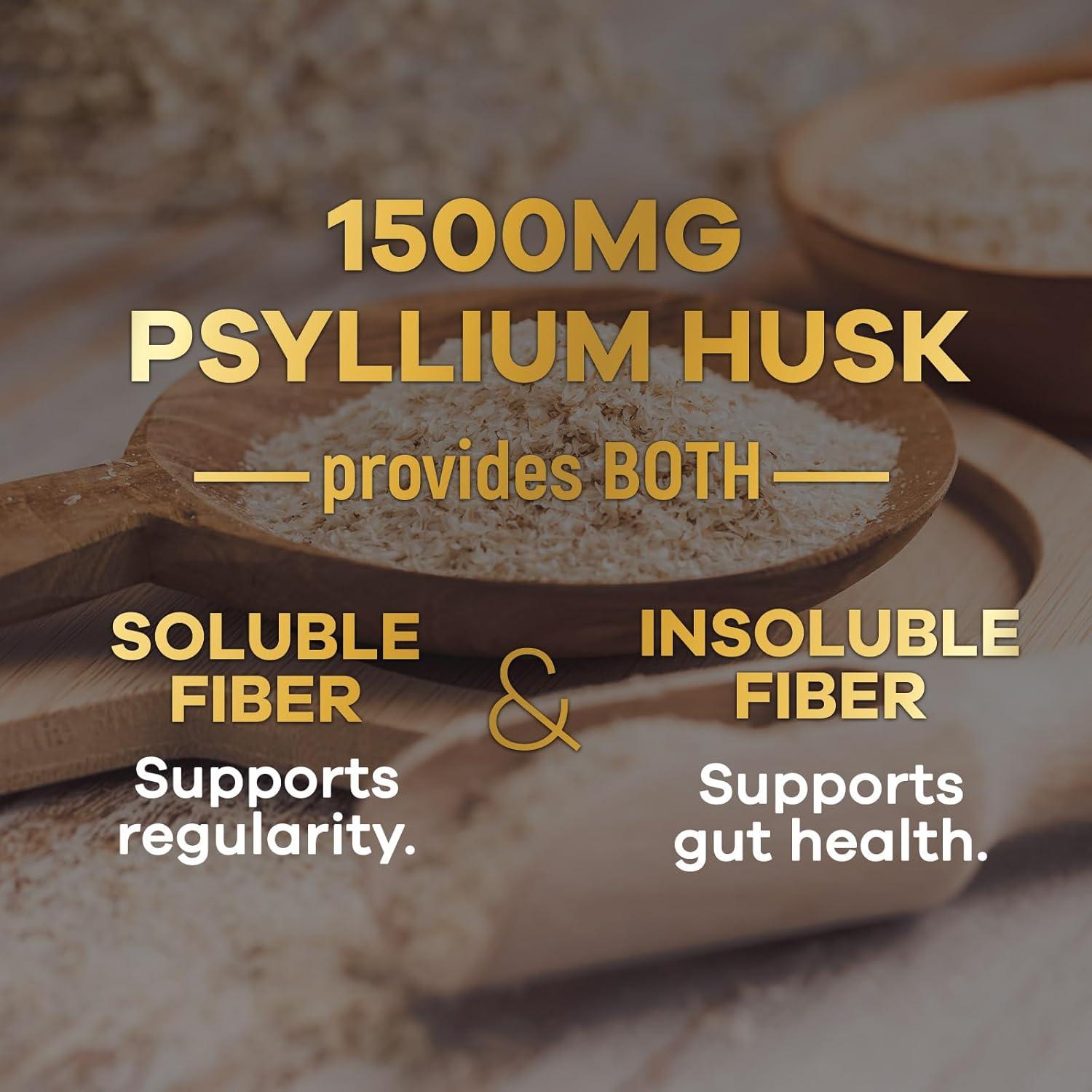 Suplemento de fibra de cáscara de psyllium 1500mg - Nature's Nutrition - 60 cápsulas