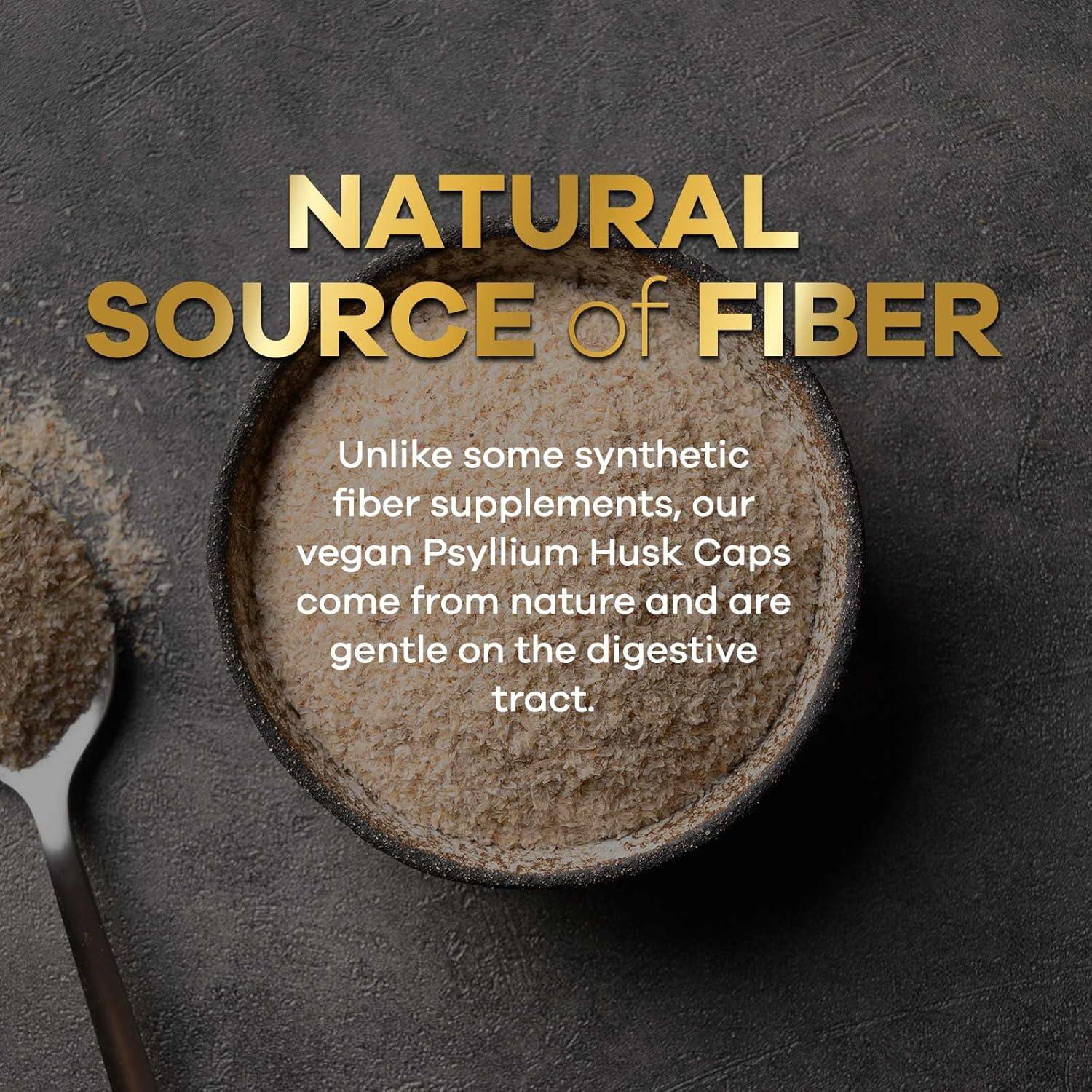 Suplemento de fibra de cáscara de psyllium 1500mg - Nature's Nutrition - 60 cápsulas