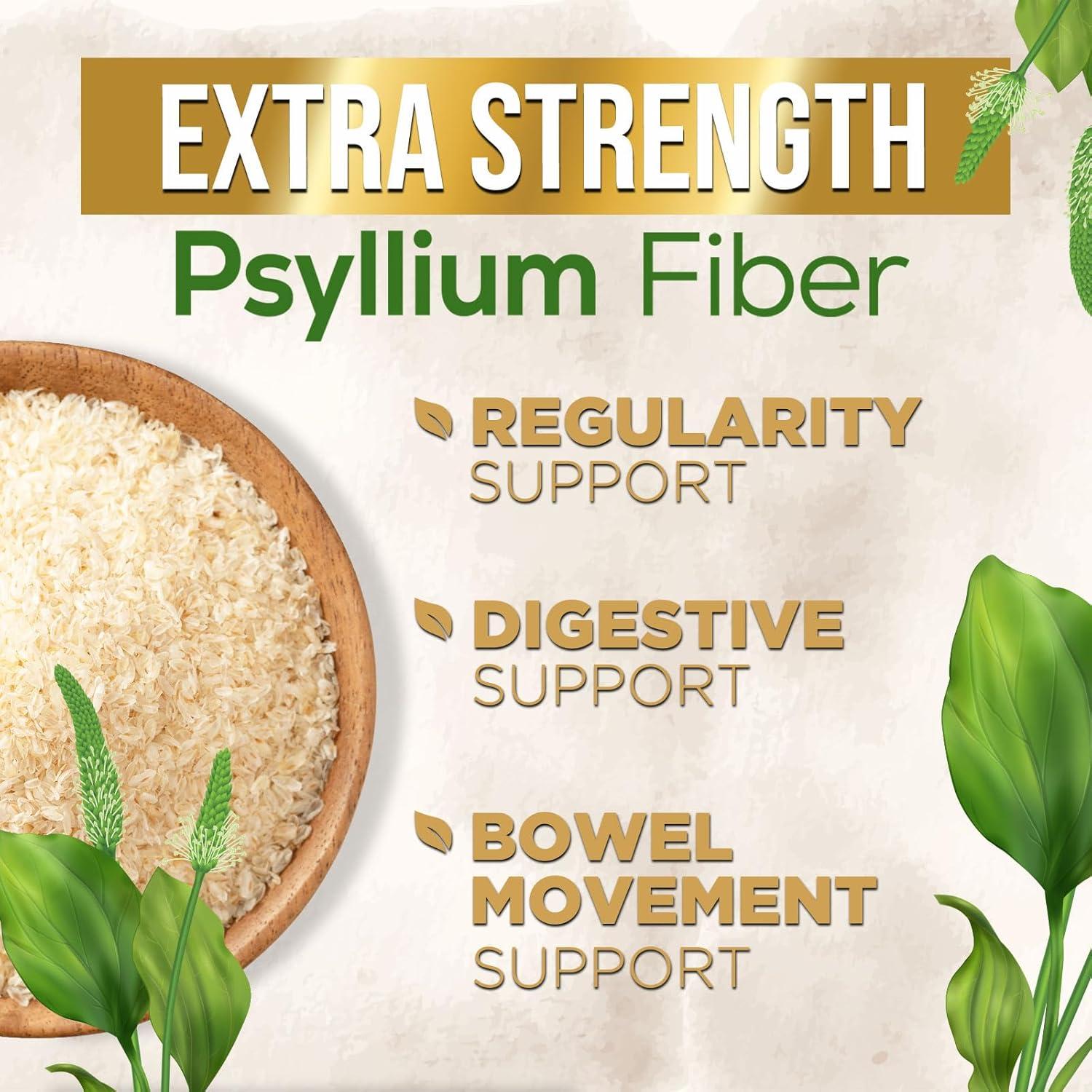 Suplemento de fibra de cáscara de psyllium 1500mg - Nature's Nutrition - 60 cápsulas