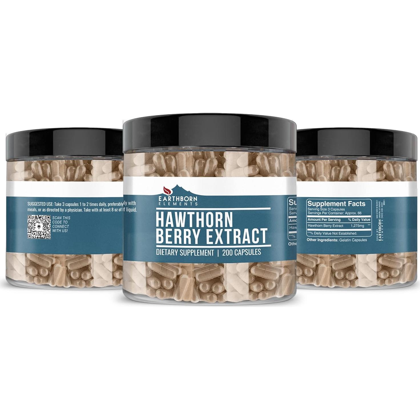 Extracto de Baya de Espino Earthborn Elements 200 Cápsulas Puras