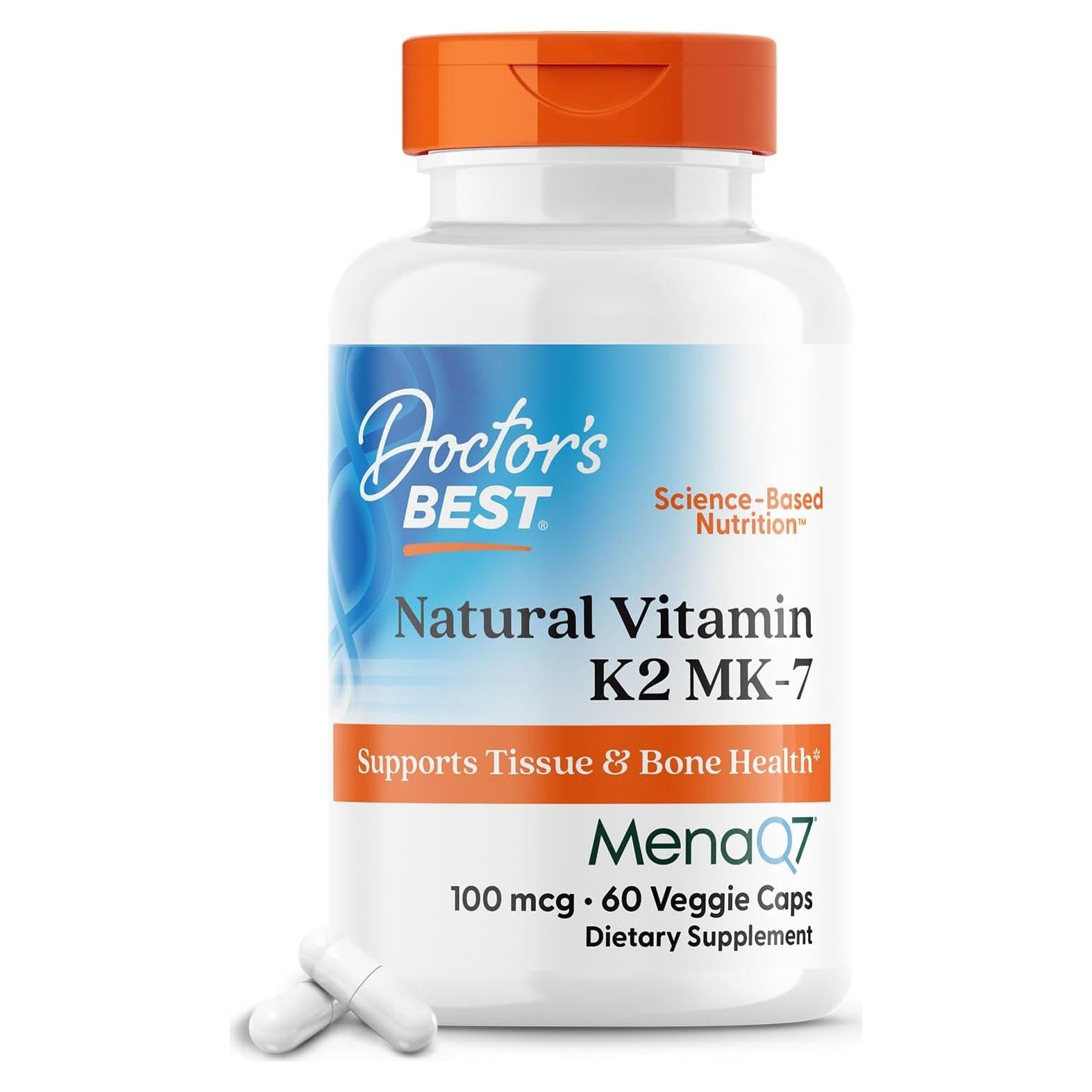 Vitamina K2 Mk-7 Doctor's Best 100 mcg 60 Cápsulas Vegetales