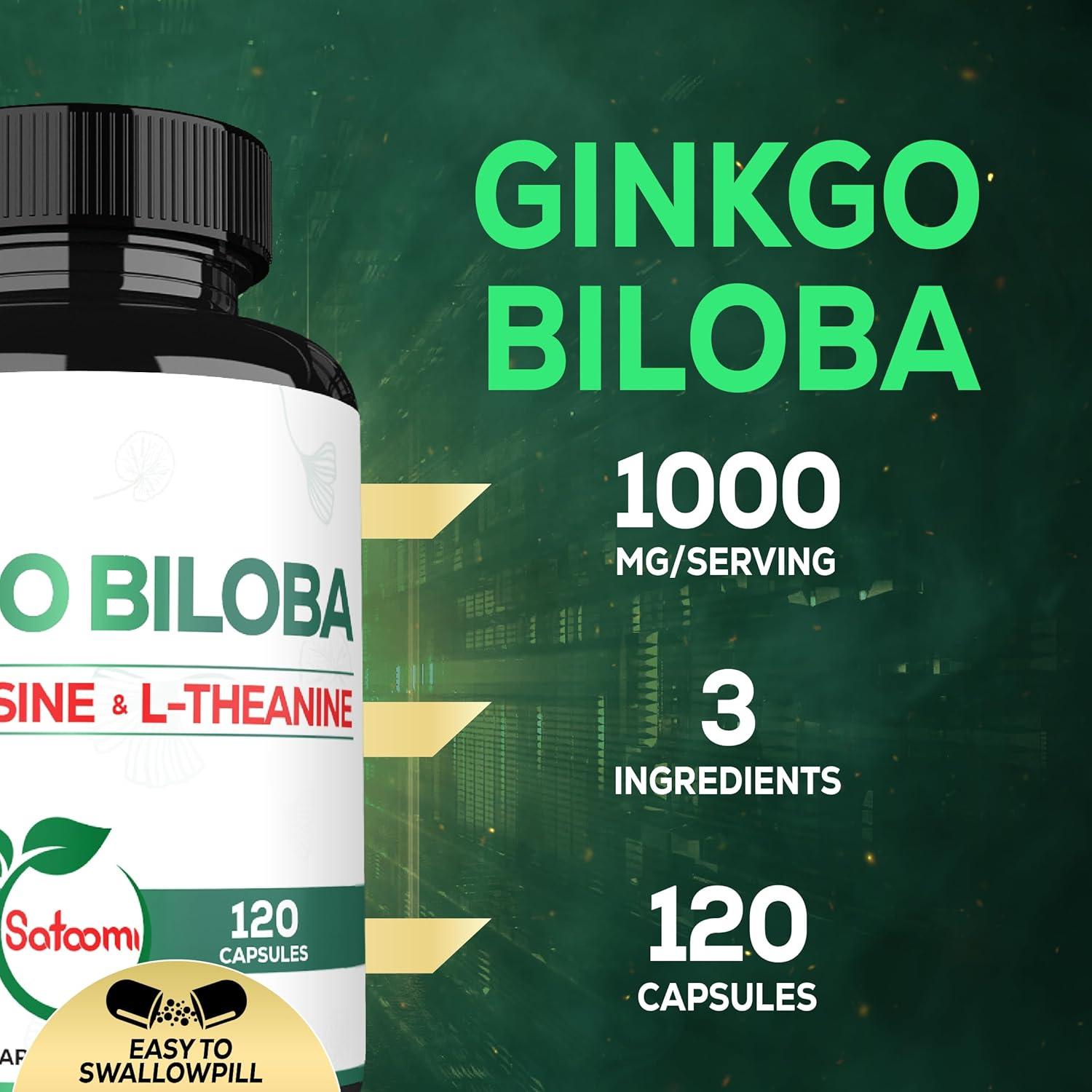Suplemento Ginkgo Biloba 1000mg Satoomi - 120 Cápsulas