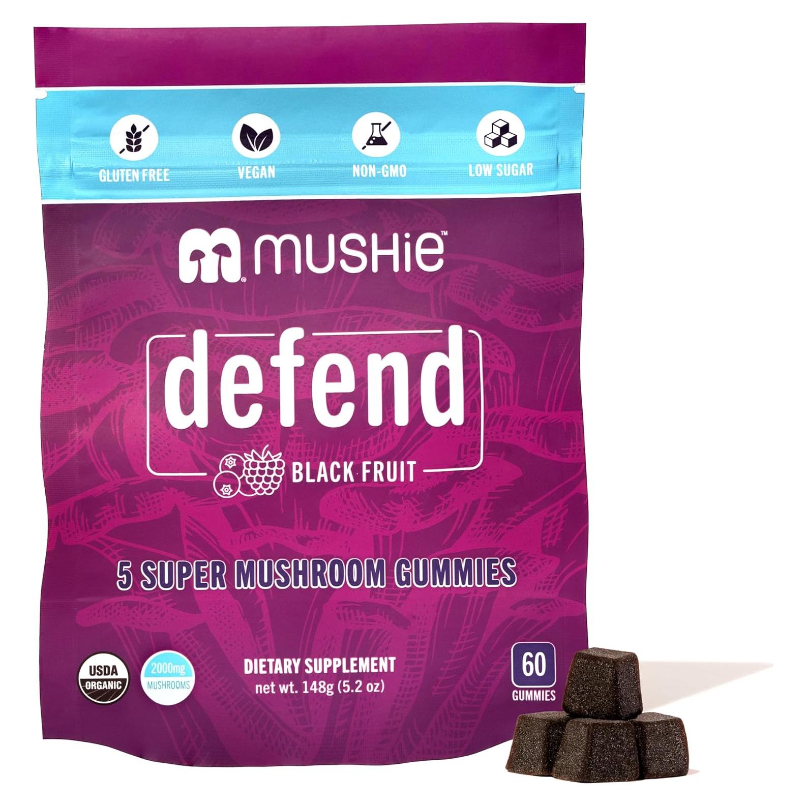 Gominolas Orgánicas Mushie 2000mg 5 Super Hongos Veganas