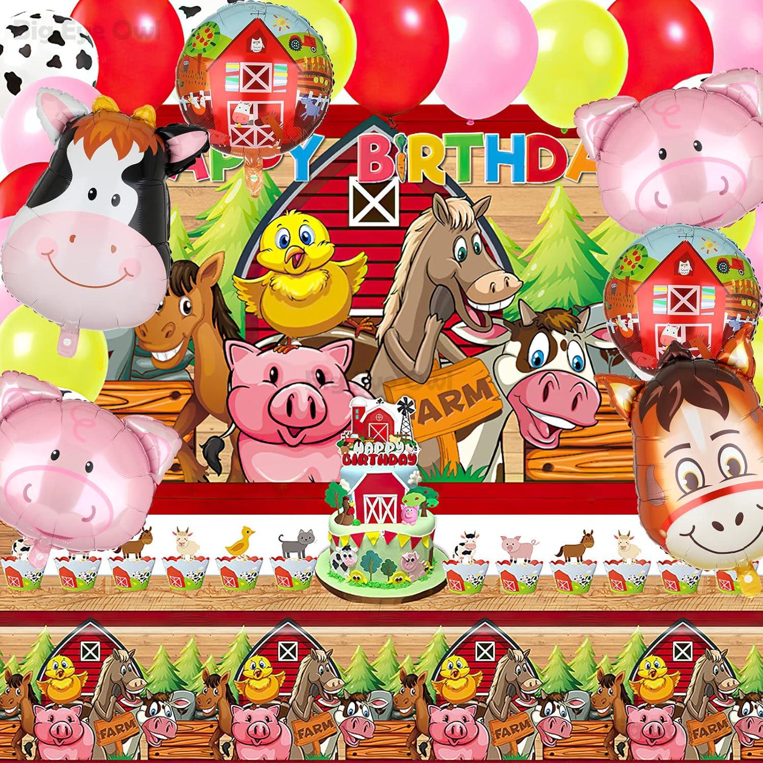 Juego de Globos de Animales de Granja Big Eye Owl 26 Piezas