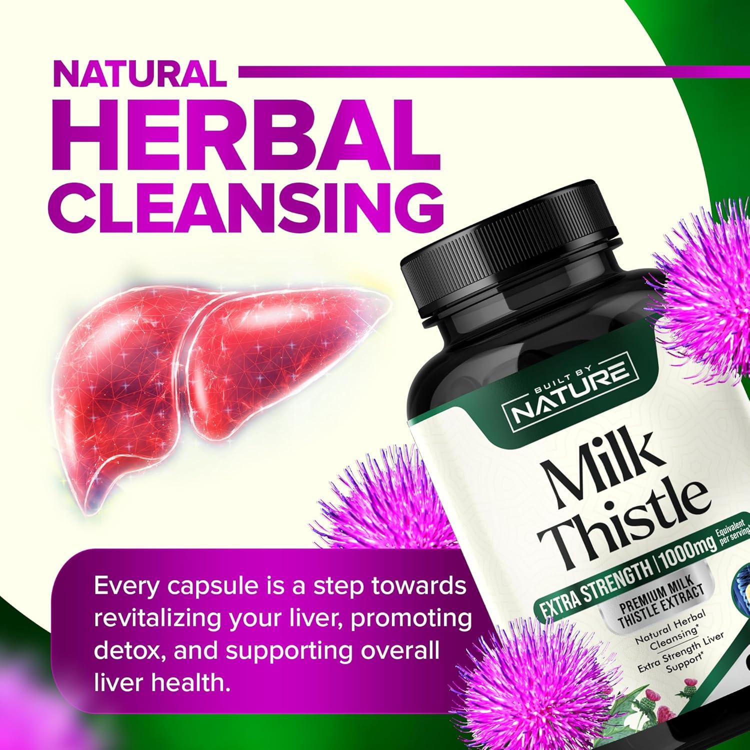 Cardo Mariano 1000mg - Suplemento Detox Hígado - 60 Cápsulas