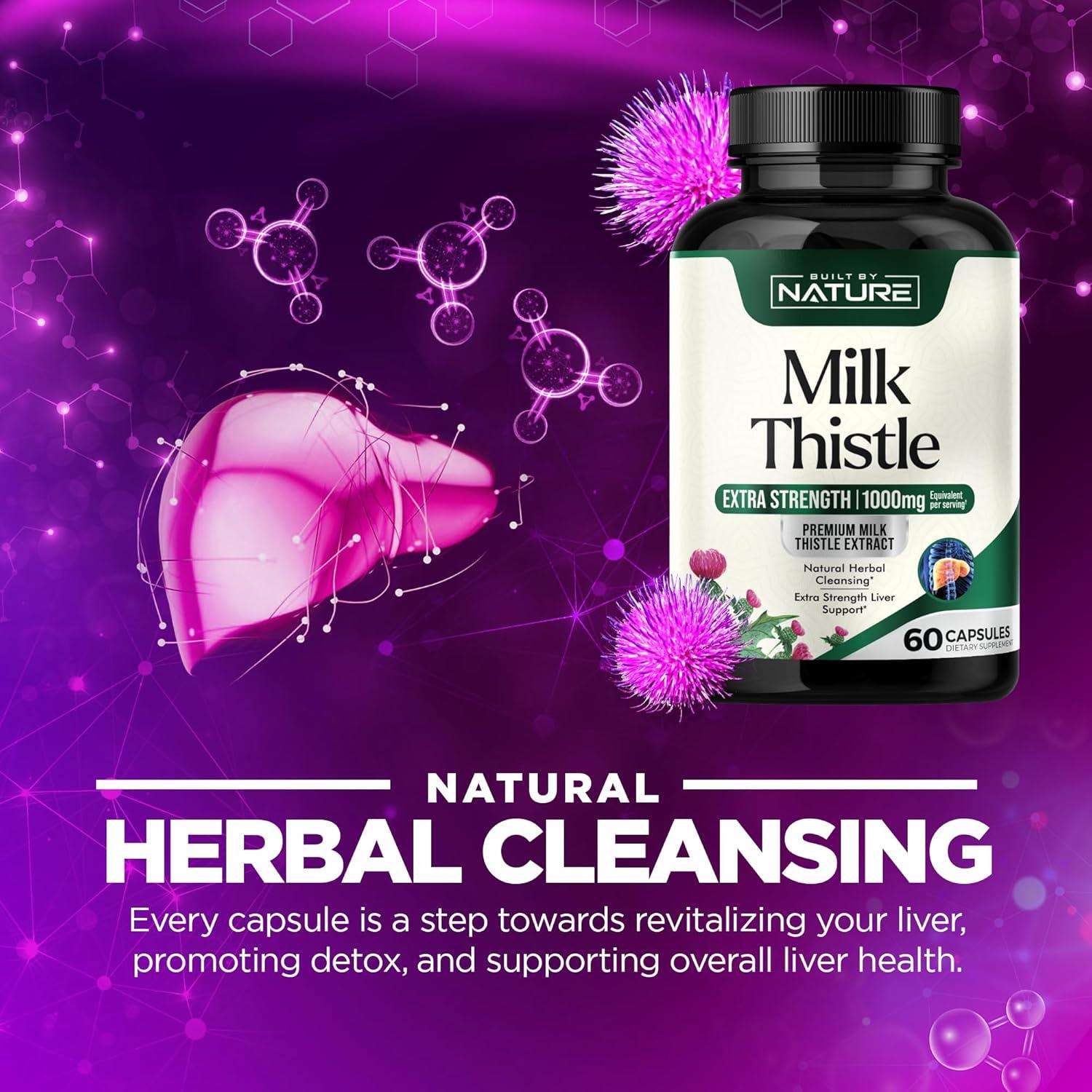 Cardo Mariano 1000mg - Suplemento Detox Hígado - 60 Cápsulas