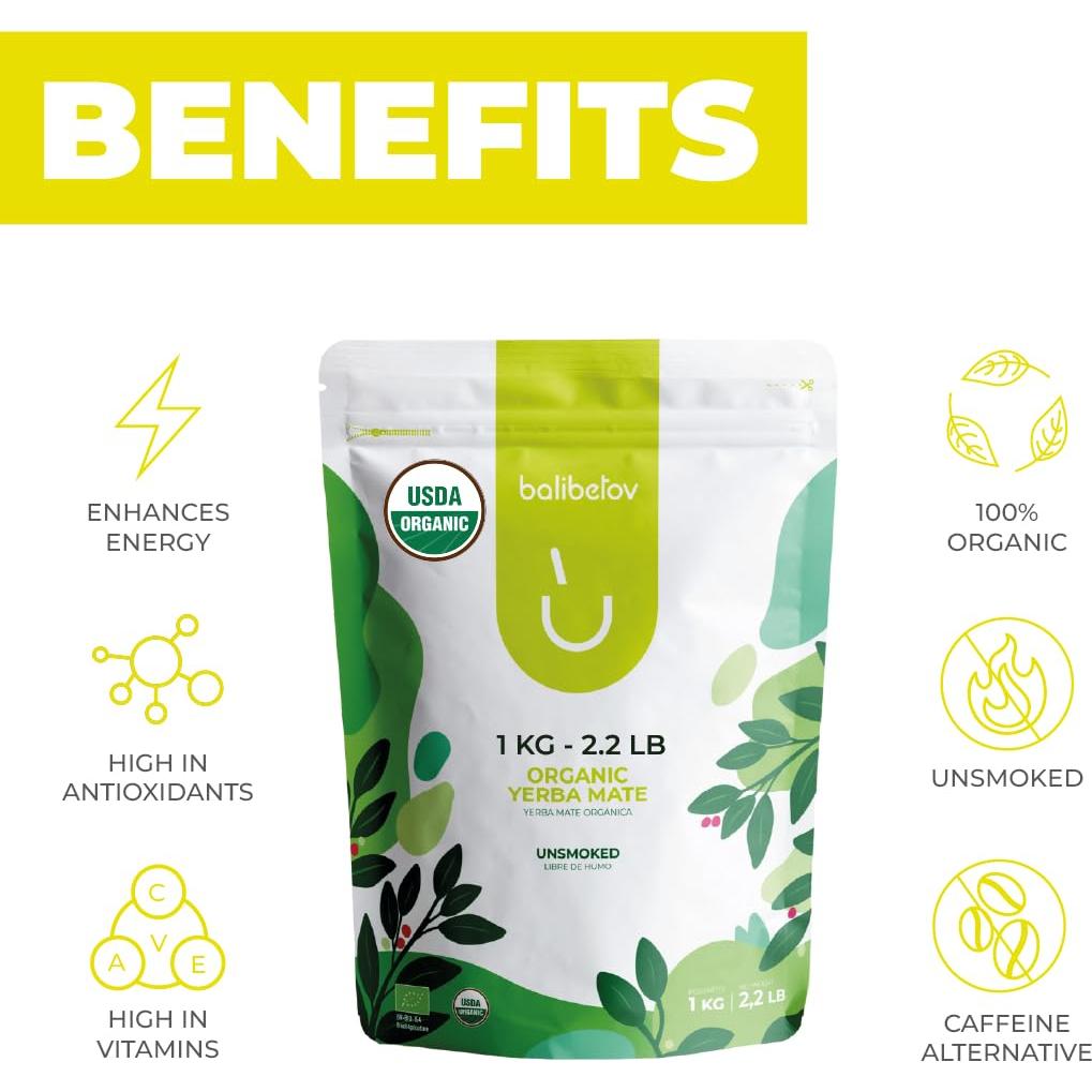 Yerba Mate Orgánica BALIBETOV 1 kg Hoja Suelta Sin Ahumar