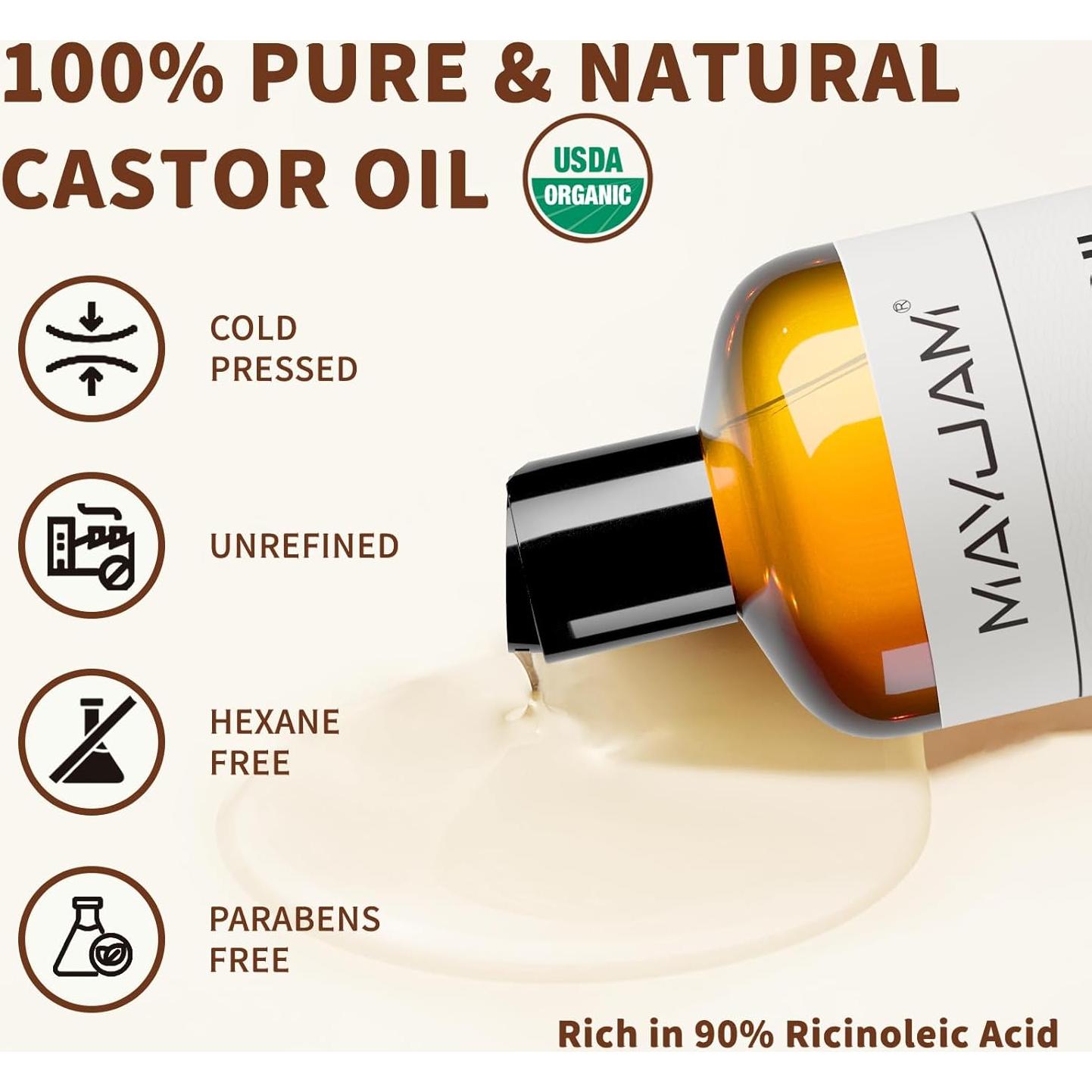 Aceite de Ricino Orgánico 473 ml MAYJAM Hidratante Piel y Cabello