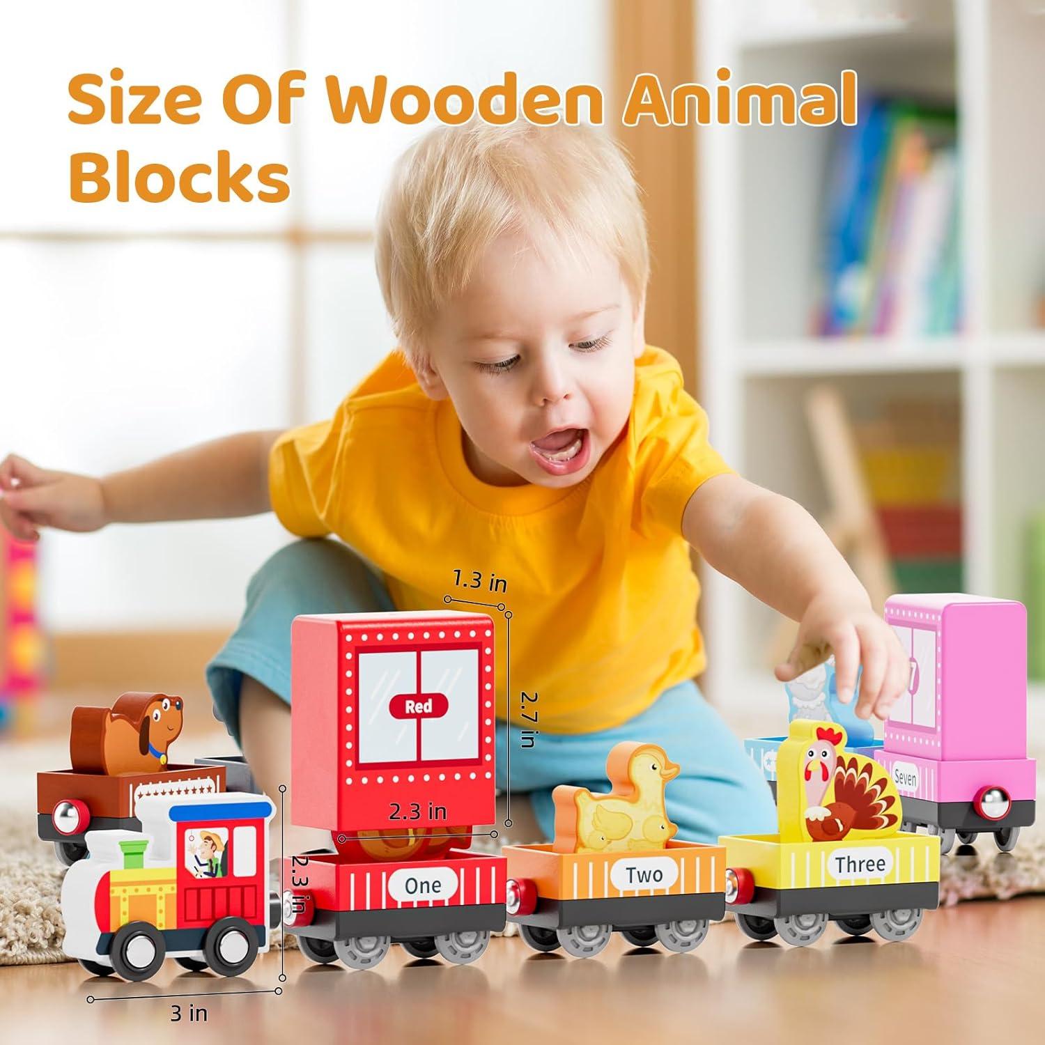 Tren de Madera Montessori QODOFLR 10 Piezas Educativo