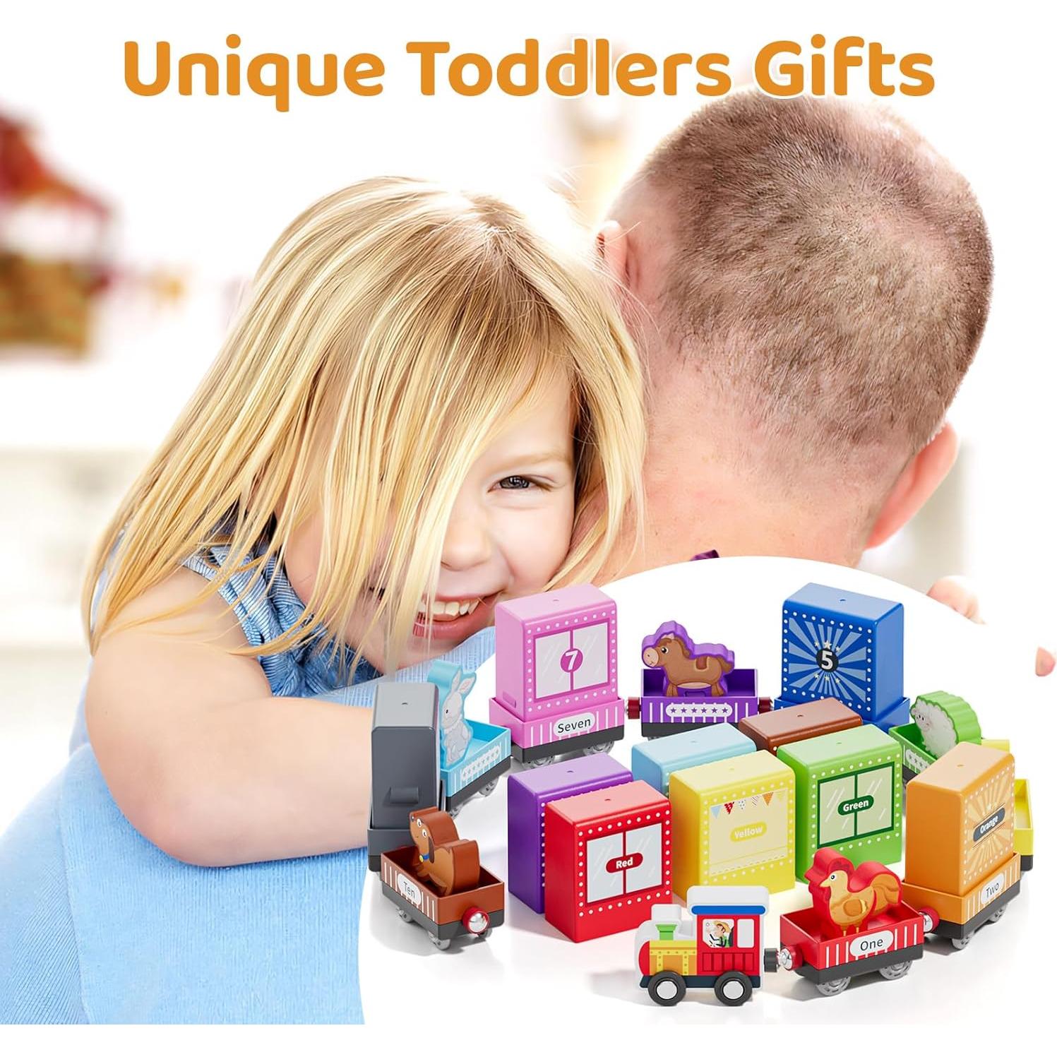 Tren de Madera Montessori QODOFLR 10 Piezas Educativo