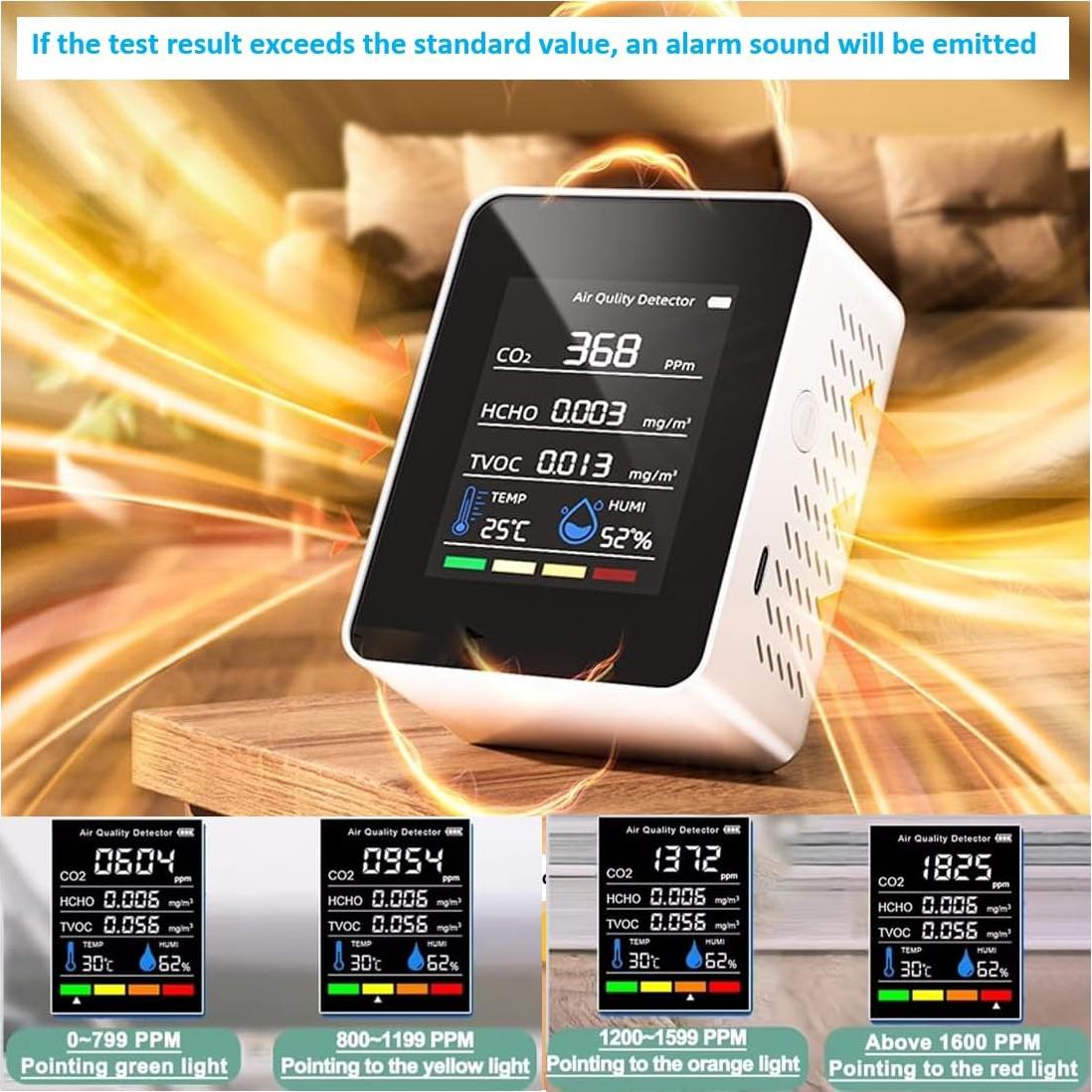 Monitor de Calidad del Aire Interior BUISAMG H8 Plus 5-en-1