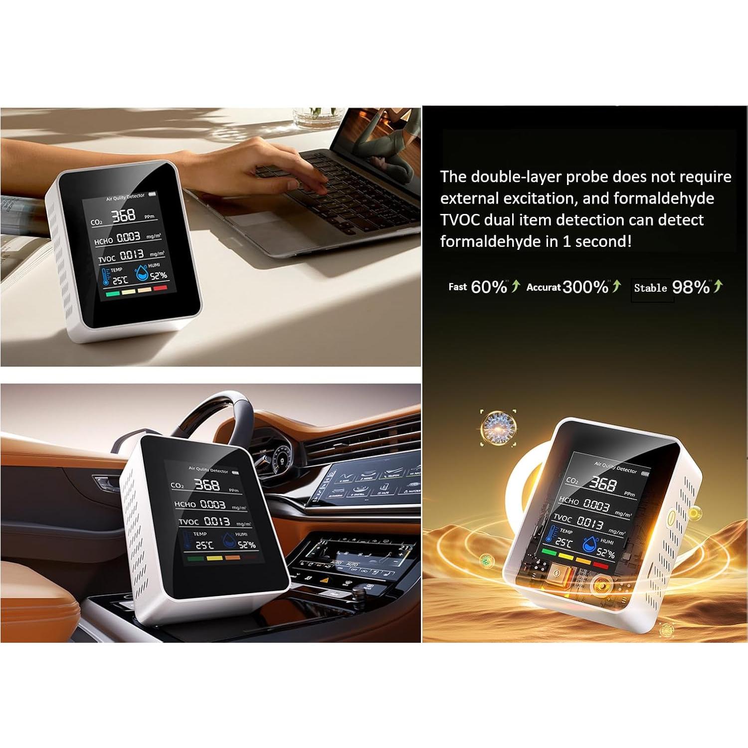 Monitor de Calidad del Aire Interior BUISAMG H8 Plus 5-en-1