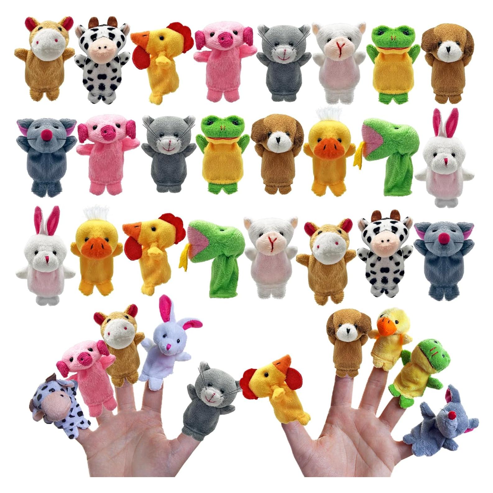 Juego de 24 Marionetas de Dedo XIPEGPA Animales de Peluche