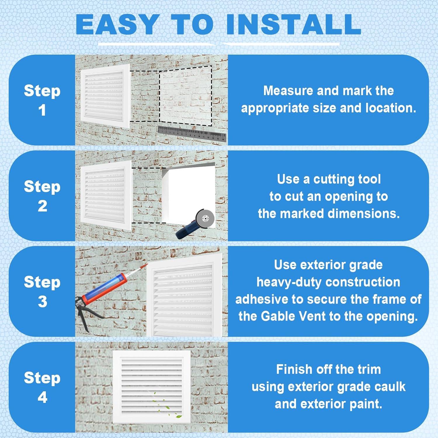 Ventilación de Gable Zepoty 30x30 cm Aluminio Blanco