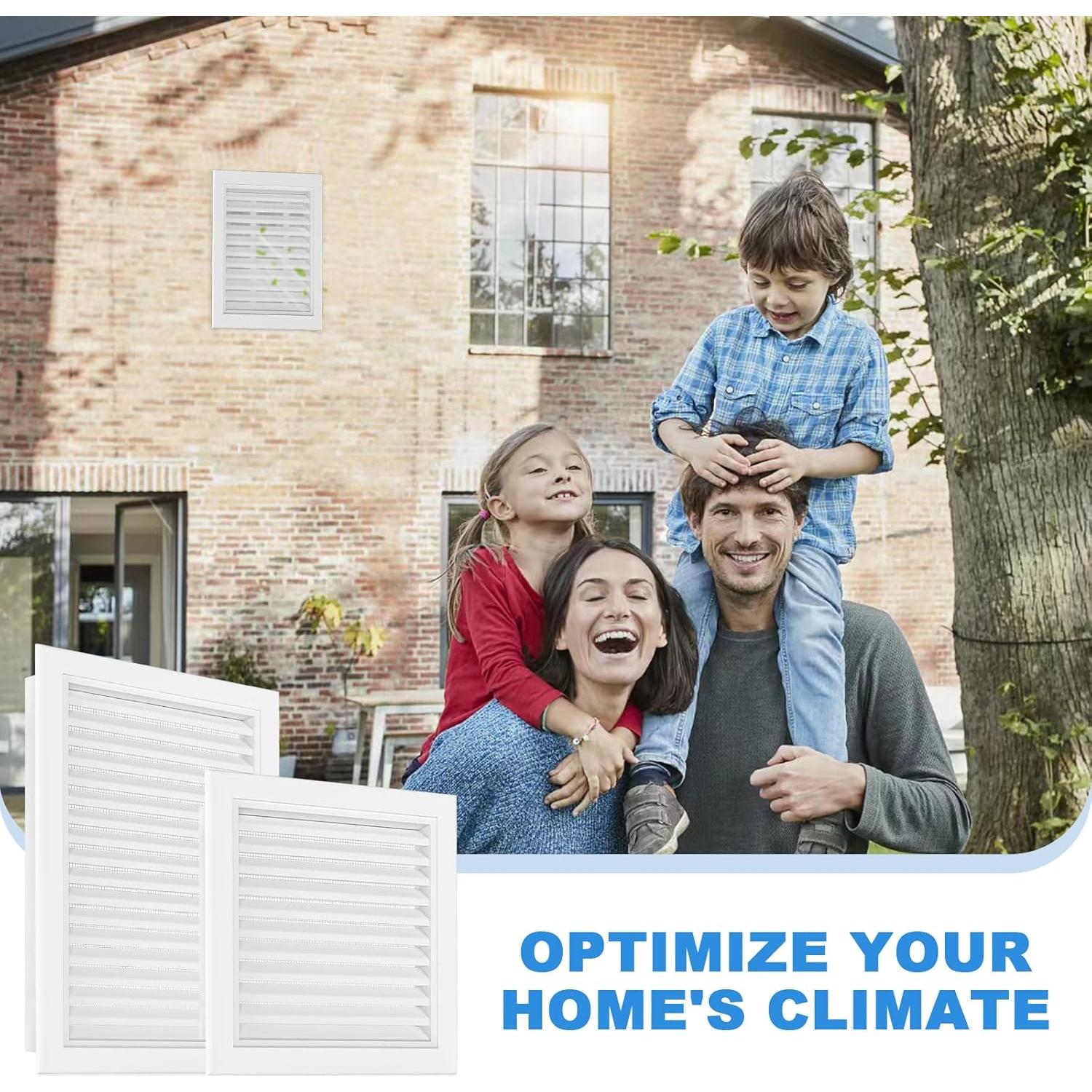 Ventilación de Gable Zepoty 30x30 cm Aluminio Blanco