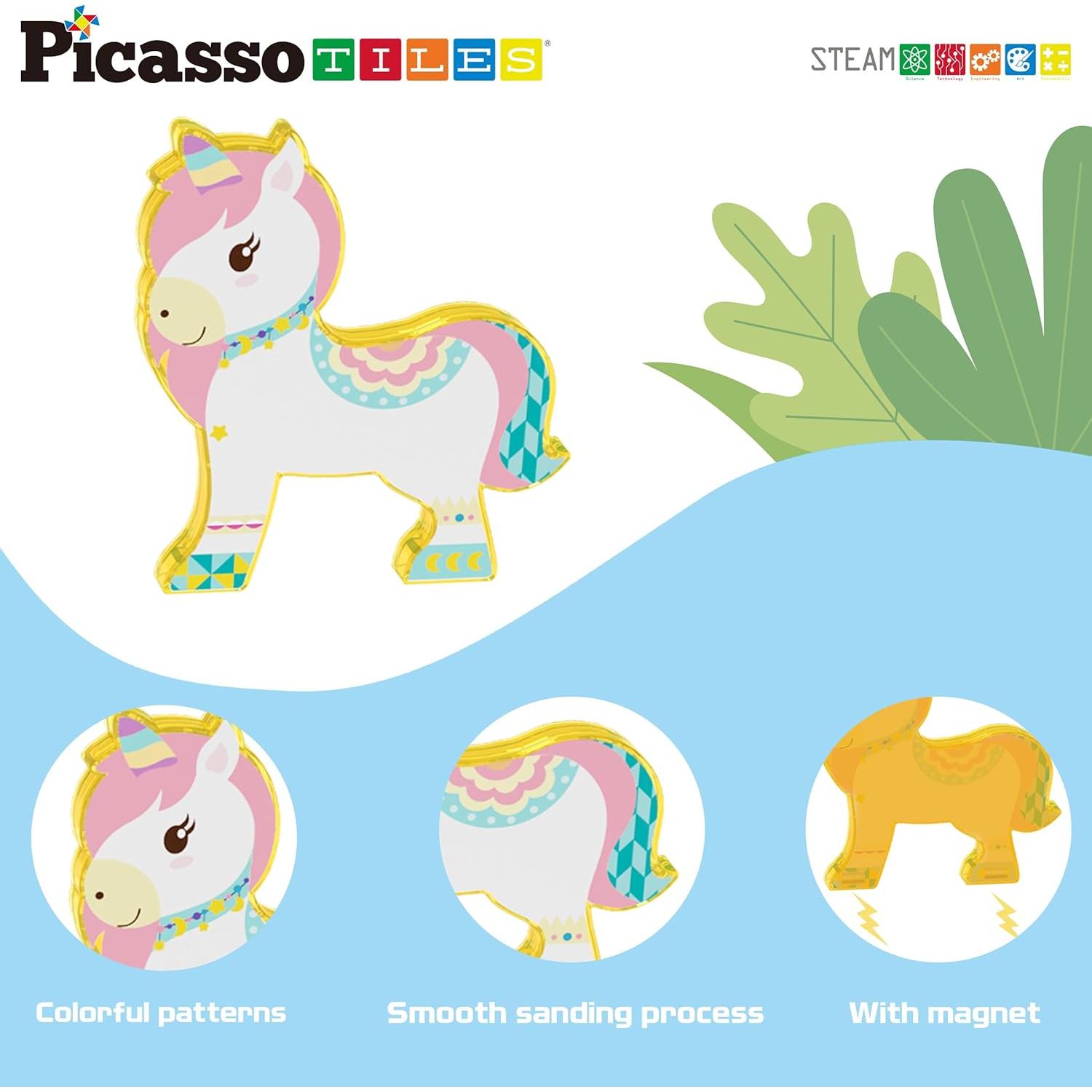 PicassoTiles Bloques Magnéticos Animales Granja 8 Piezas