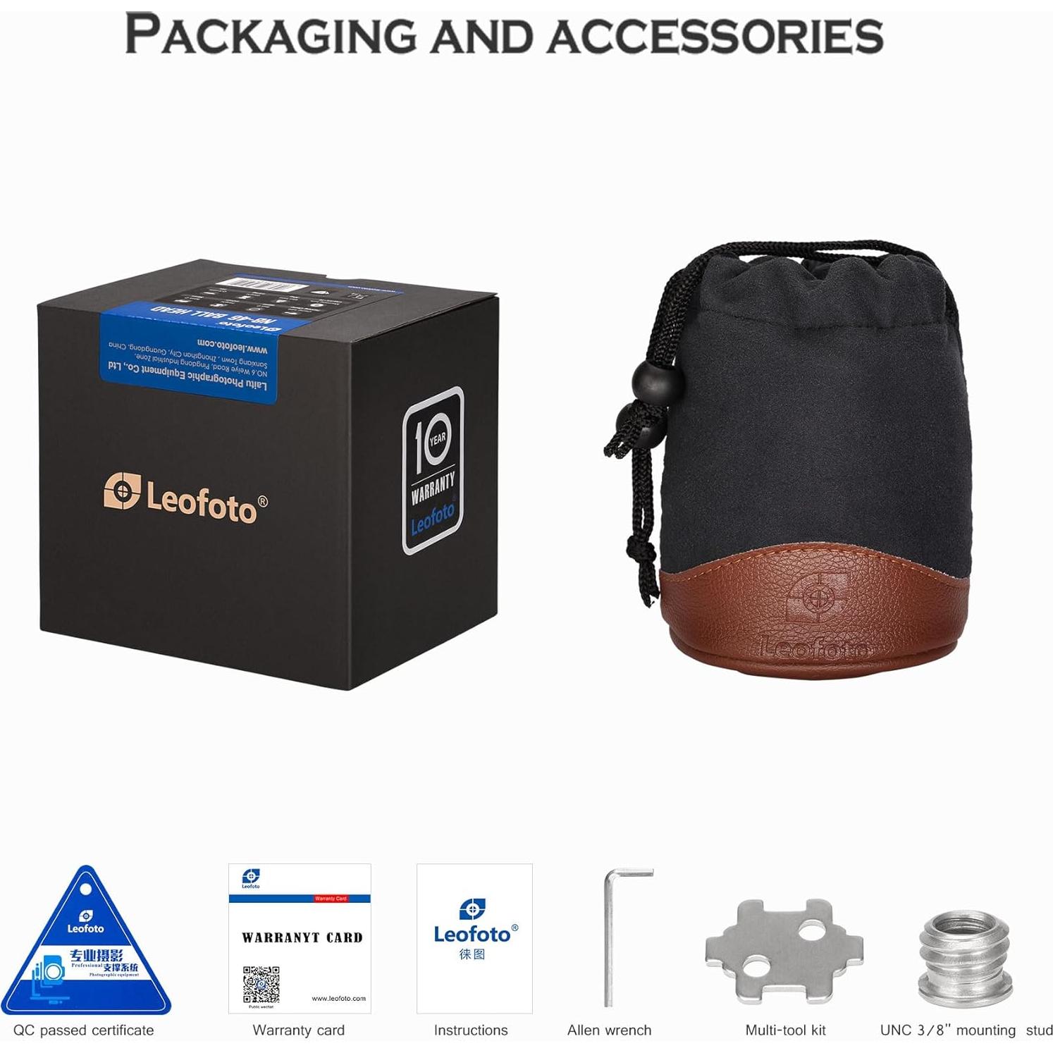 Cabezal de trípode Leofoto LH-36, 84mm, carga 18kg, QR